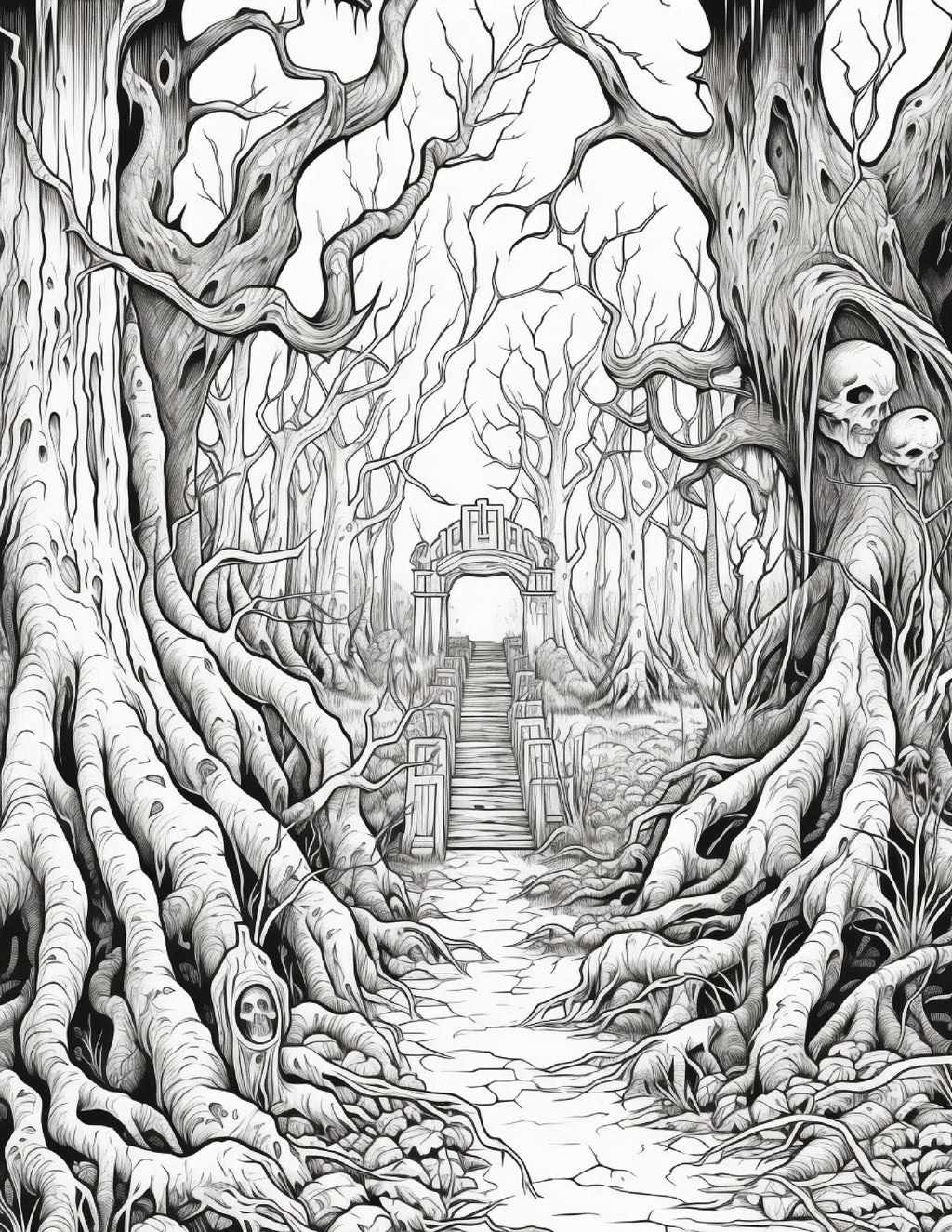 195 Enchanted Gothic Forest Coloring Pages - Robs Books