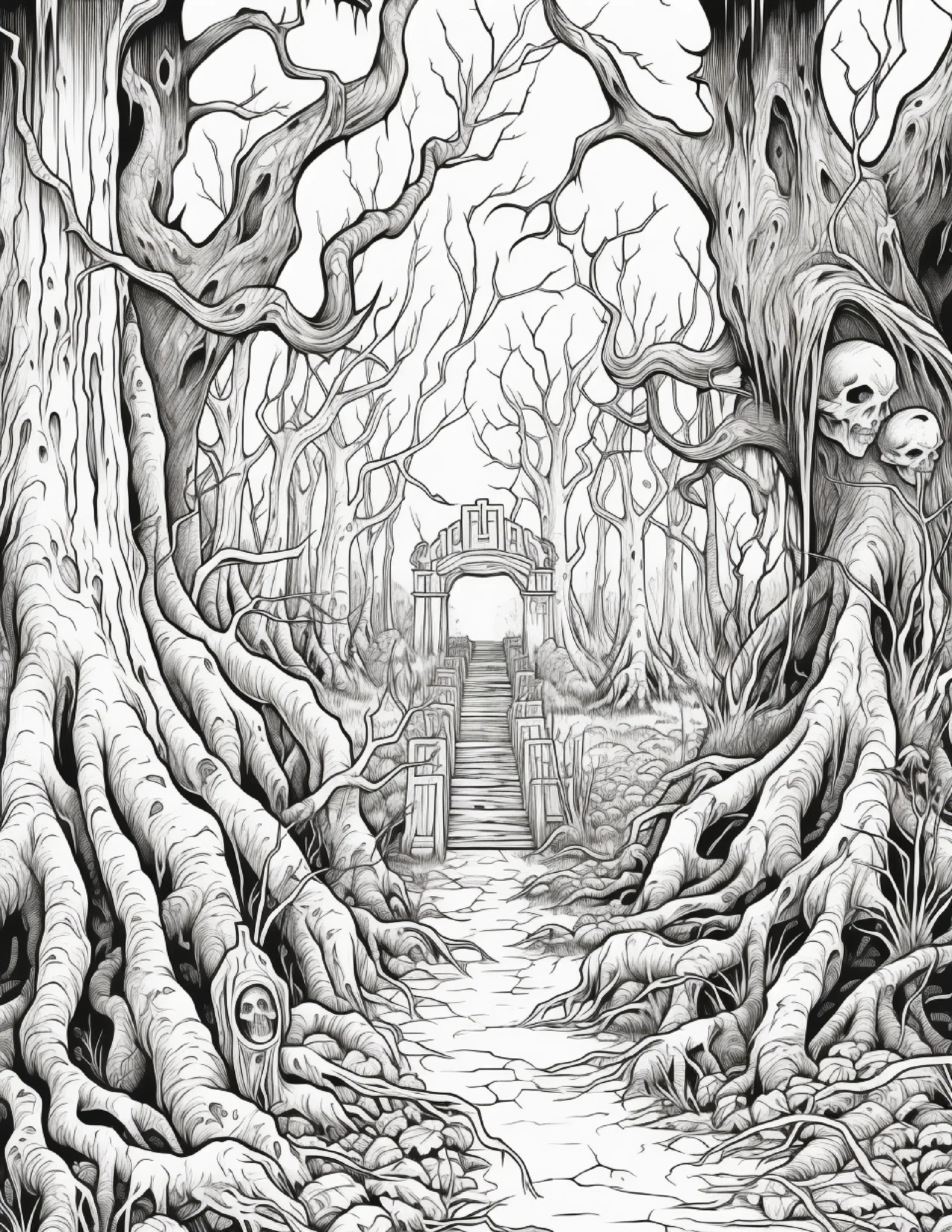 195 Enchanted Gothic Forest Coloring Pages - Robs Books