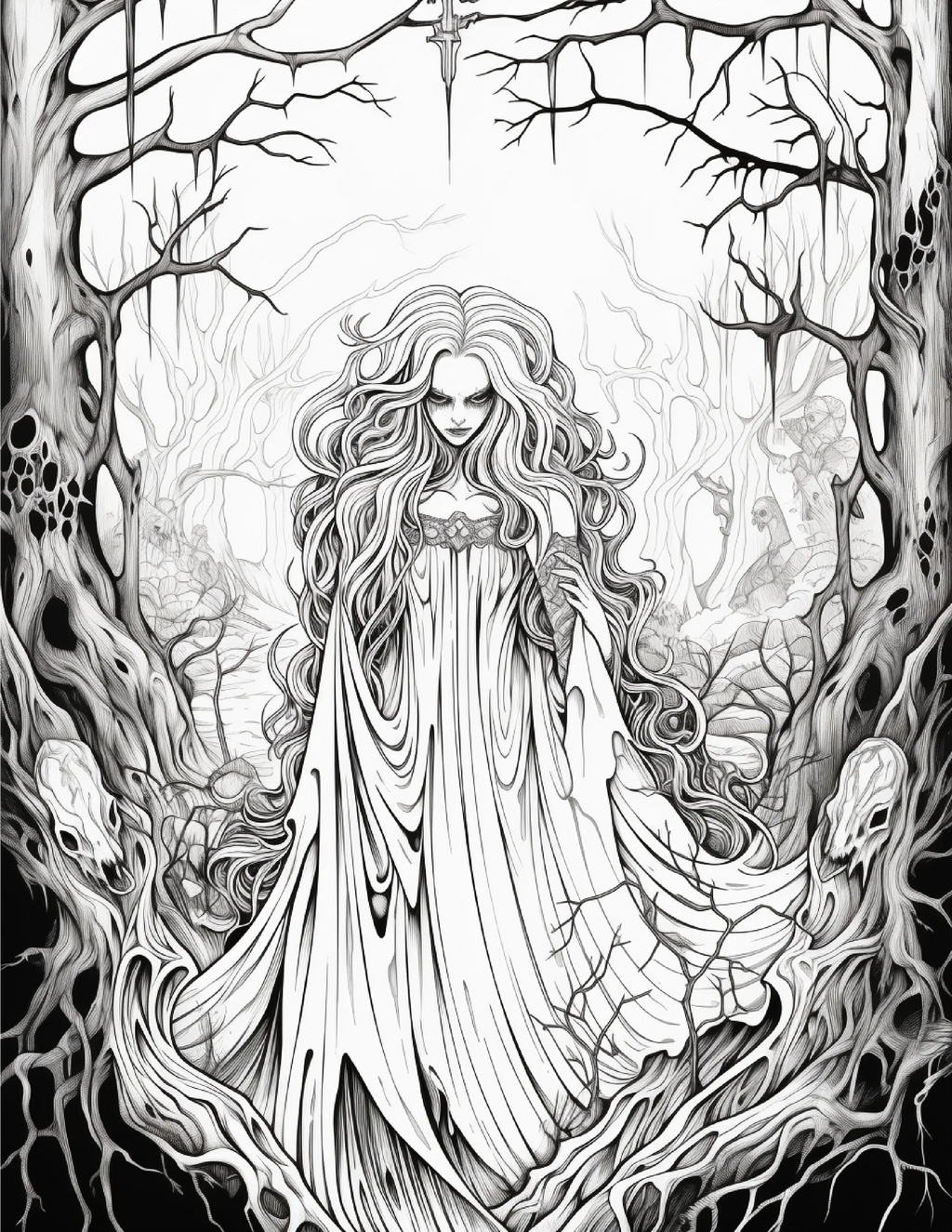 195 Enchanted Gothic Forest Coloring Pages - Robs Books