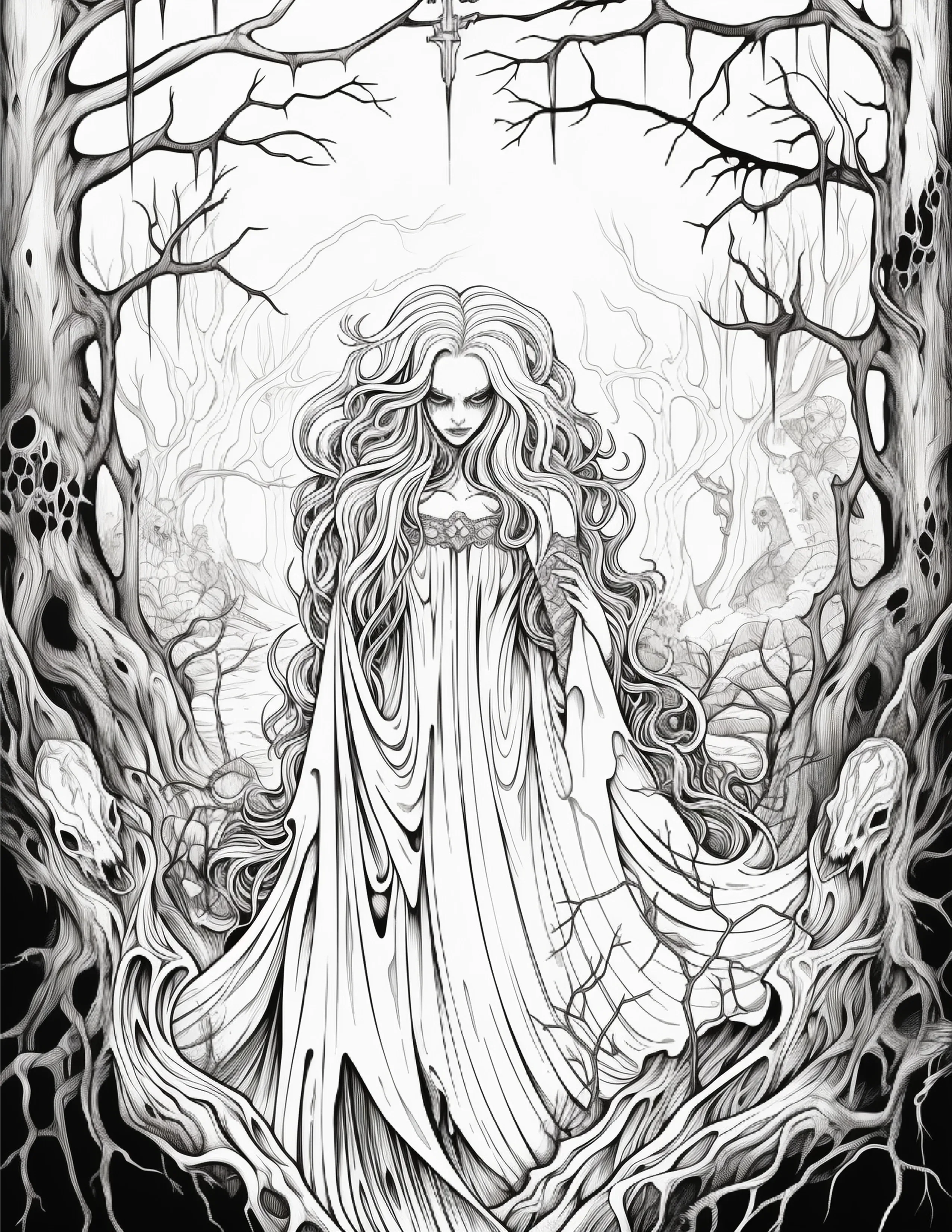 195 Enchanted Gothic Forest Coloring Pages - Robs Books