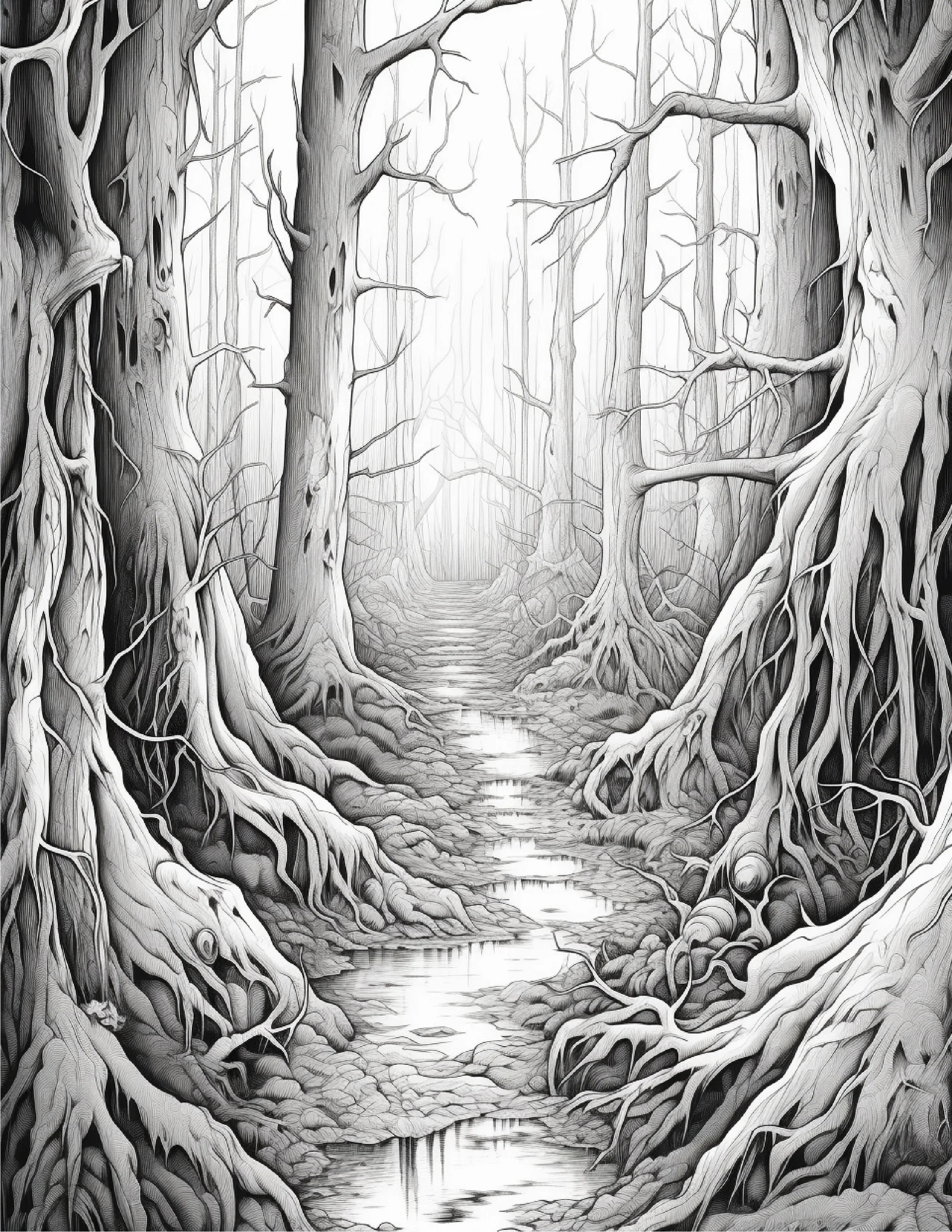 195 Enchanted Gothic Forest Coloring Pages-Robs Books
