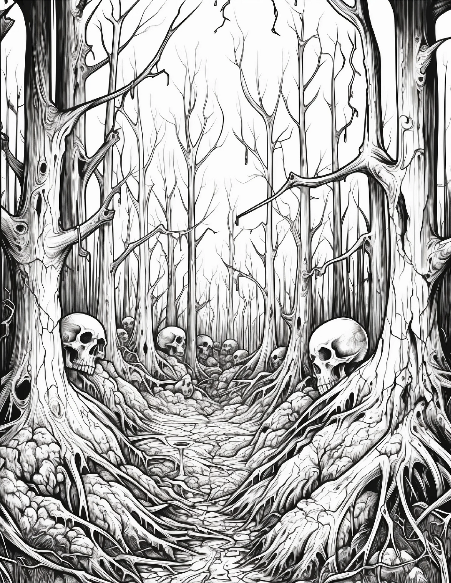 195 Enchanted Gothic Forest Coloring Pages-Robs Books