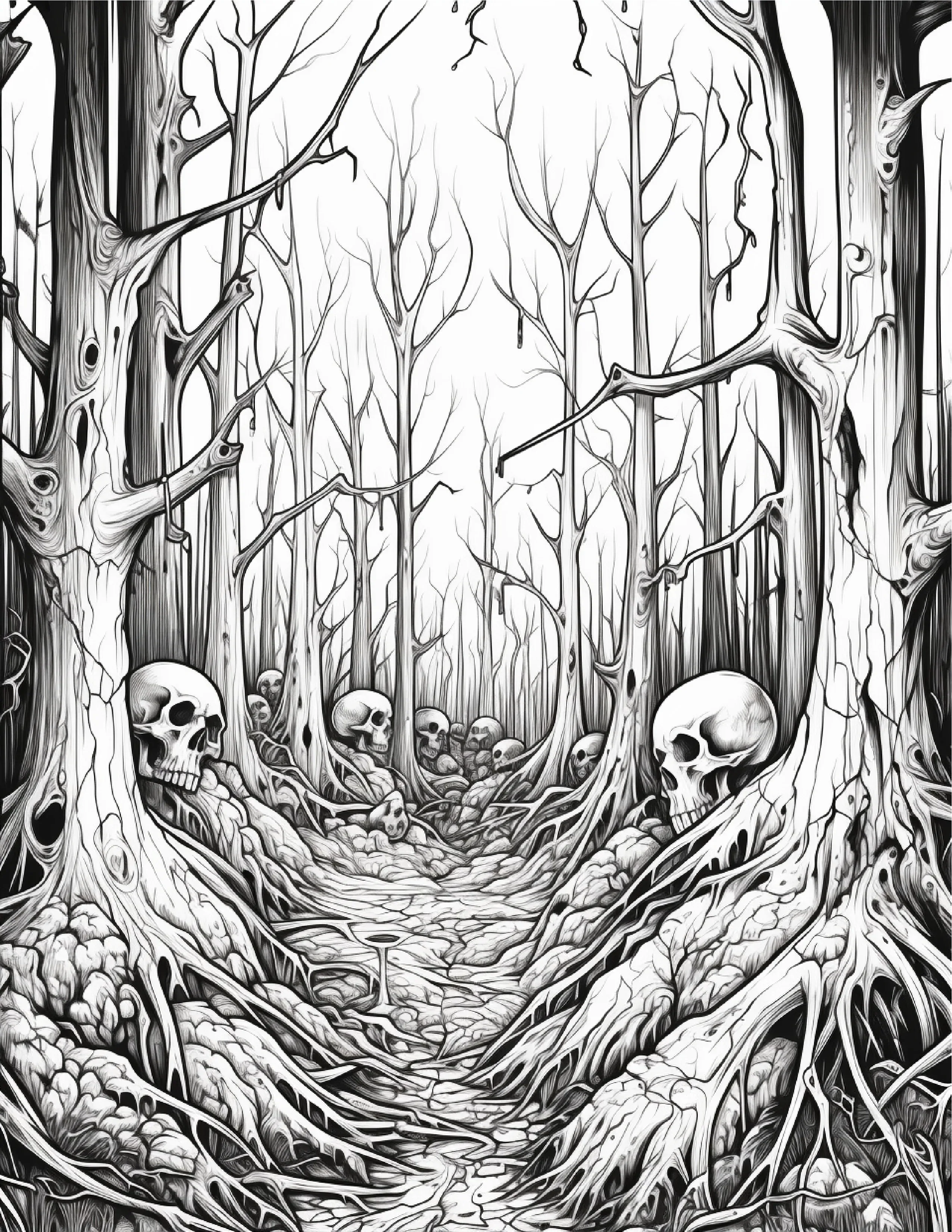 195 Enchanted Gothic Forest Coloring Pages - Robs Books