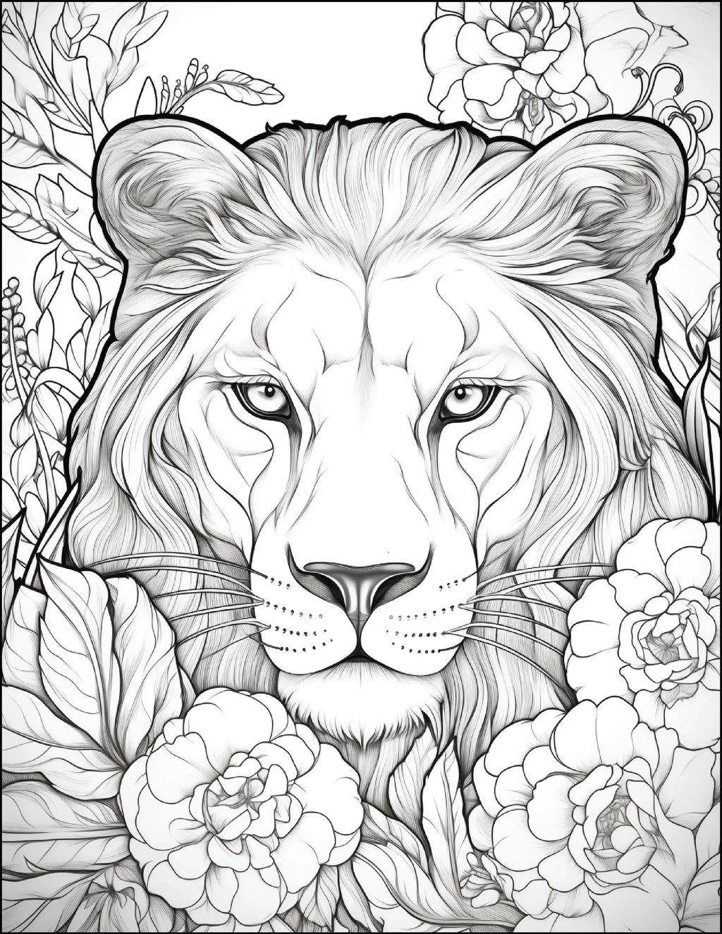 200 Floral Safari Animal Coloring Pages for Adults - Robs Books