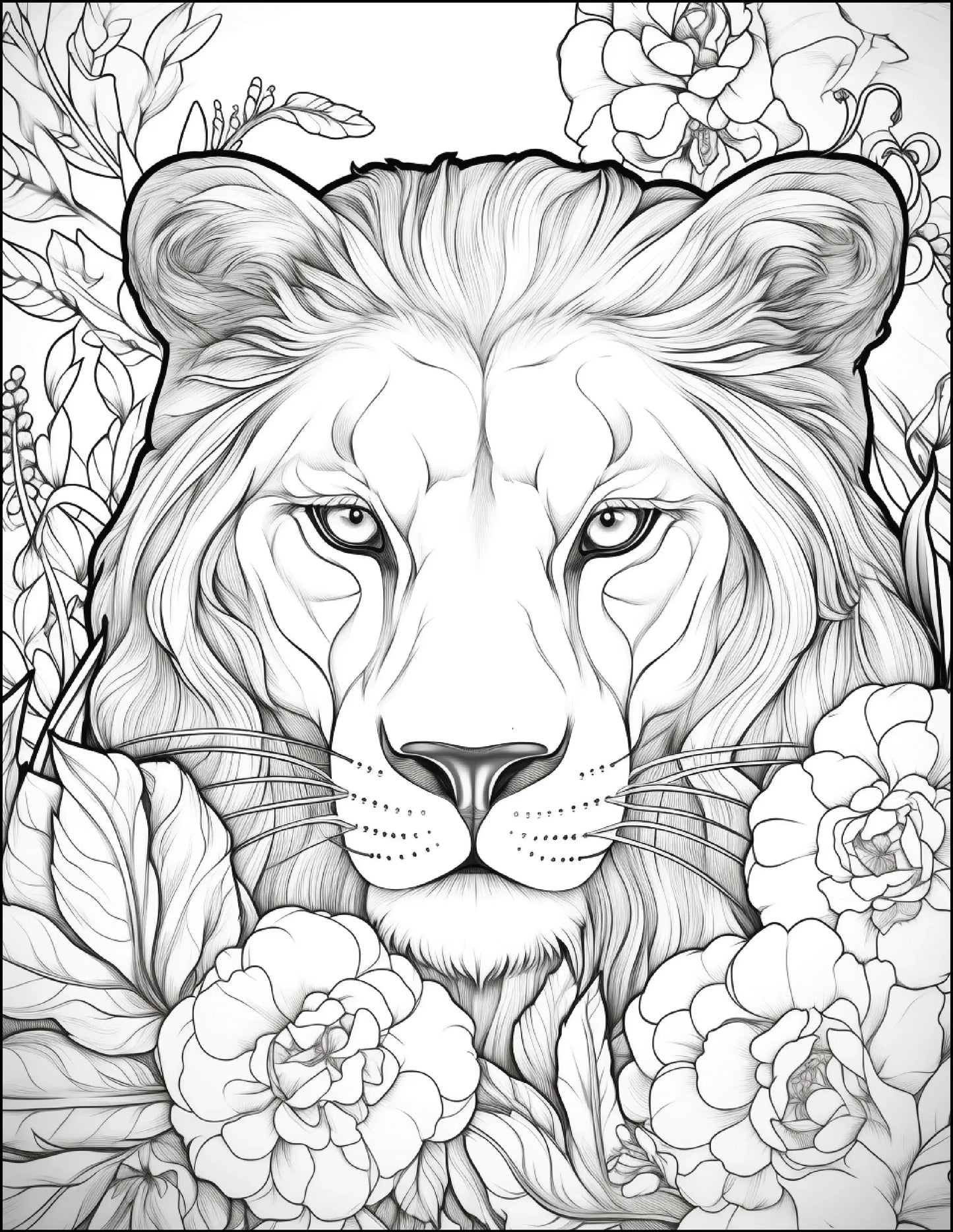 200 Floral Safari Animal Coloring Pages for Adults-Robs Books