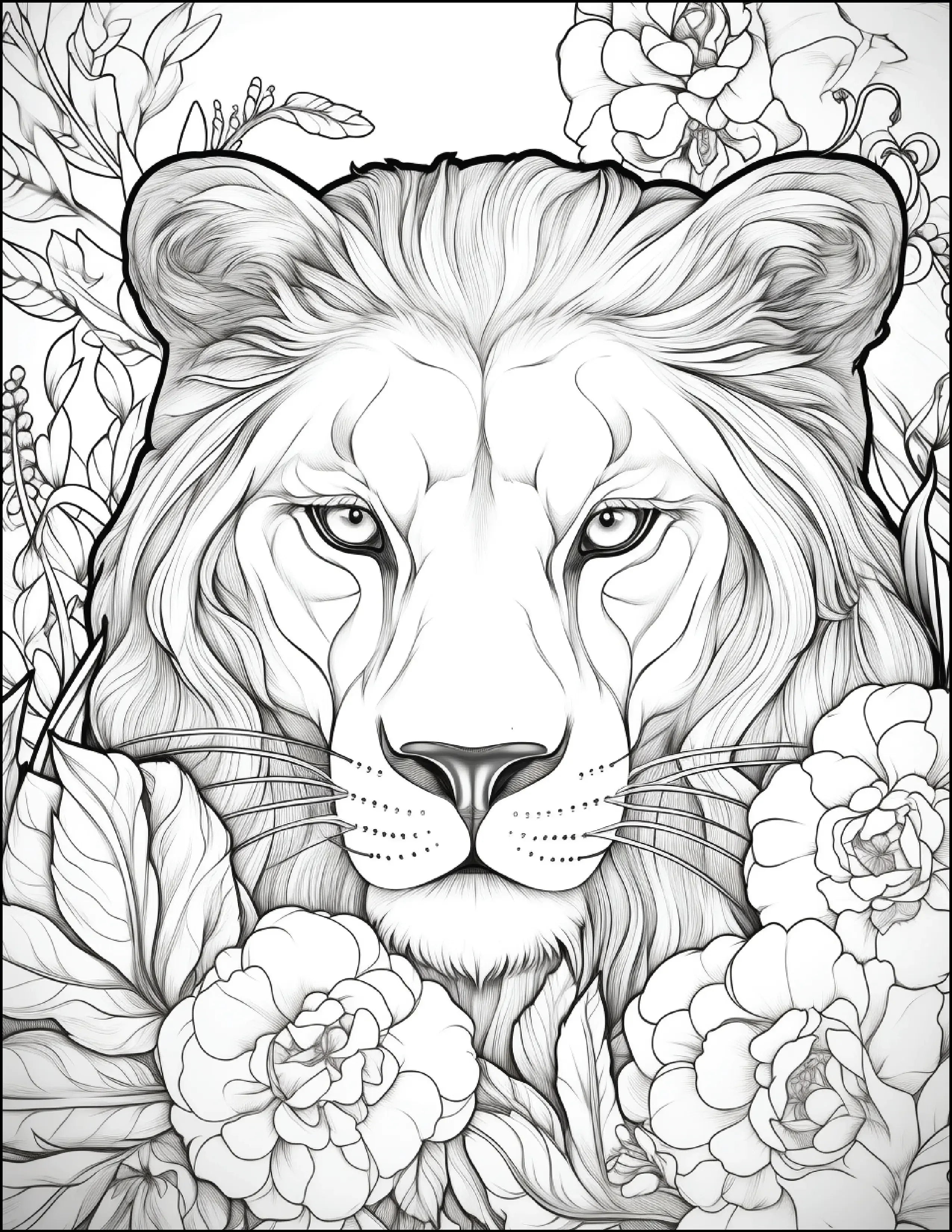 200 Floral Safari Animal Coloring Pages for Adults - Robs Books