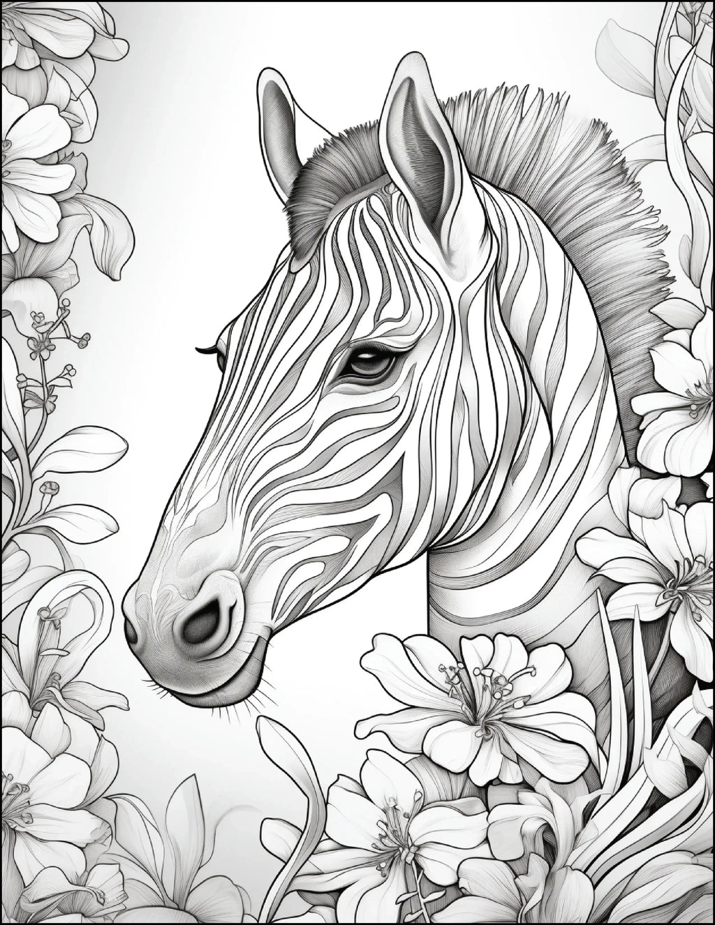 200 Floral Safari Animal Coloring Pages for Adults - Robs Books