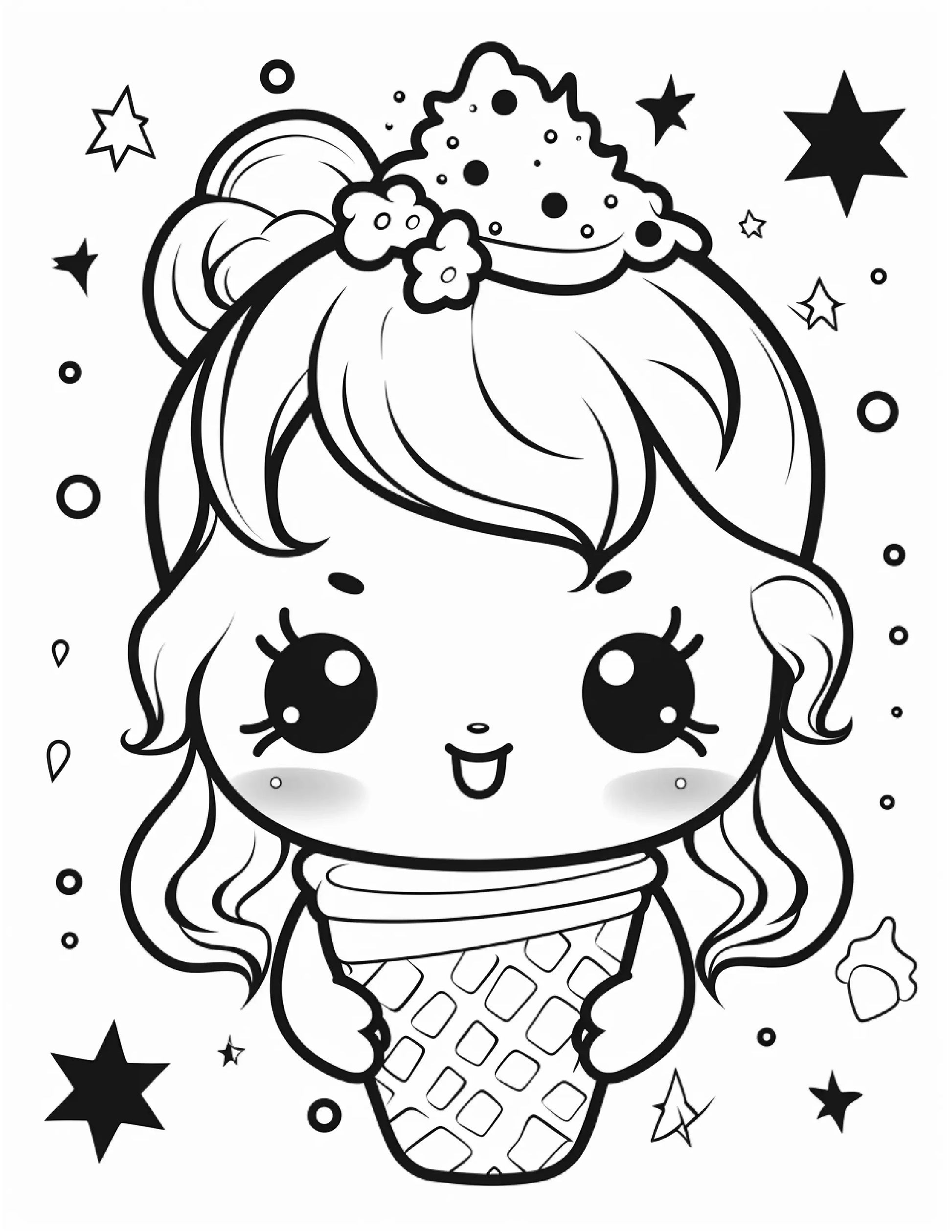 200 Cute Kawaii Coloring Pages for Kids 1-Robs Books