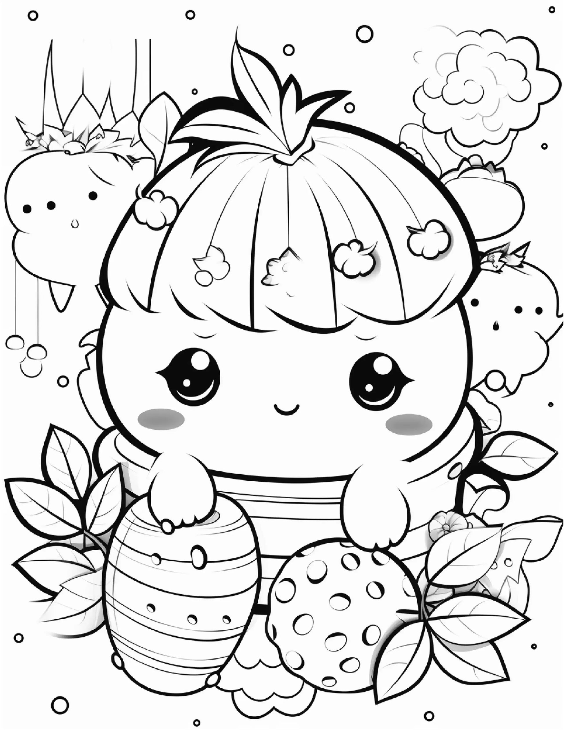 200 Cute Kawaii Coloring Pages for Kids 1-Robs Books