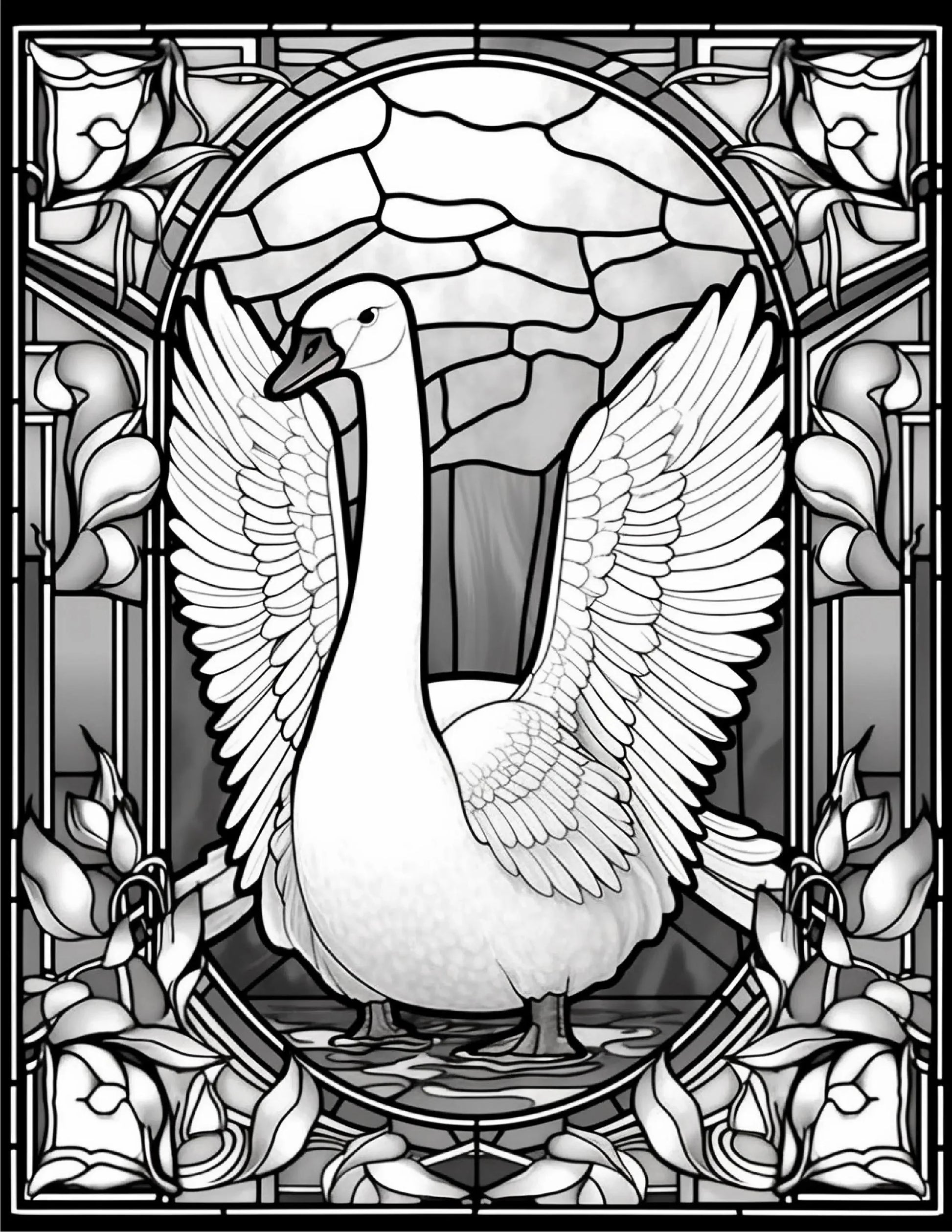145 Animals Stained Glass Coloring-Robs Books