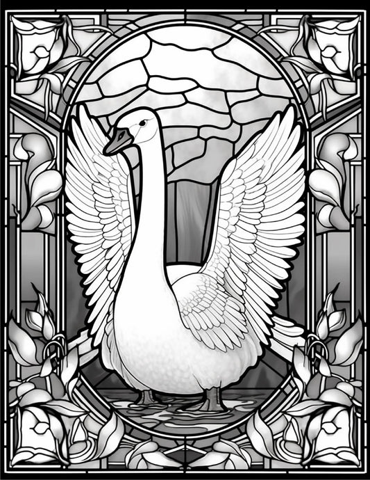 145 Animals Stained Glass Coloring-Robs Books