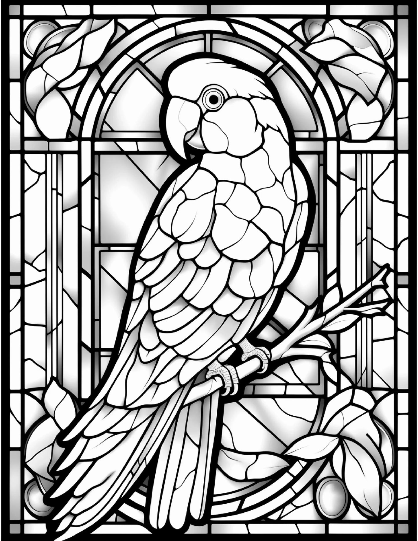 100 Stained Glass Bird Colouring Pages 2-Robs Books