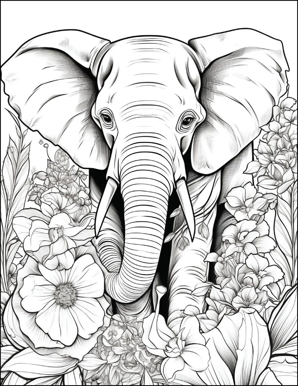 200 Floral Safari Animal Coloring Pages for Adults - Robs Books