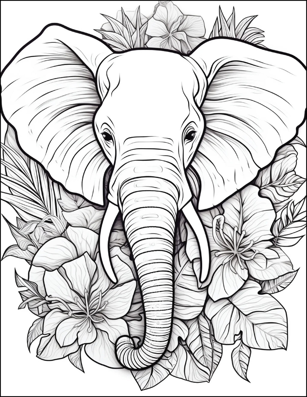 200 Floral Safari Animal Coloring Pages for Adults - Robs Books