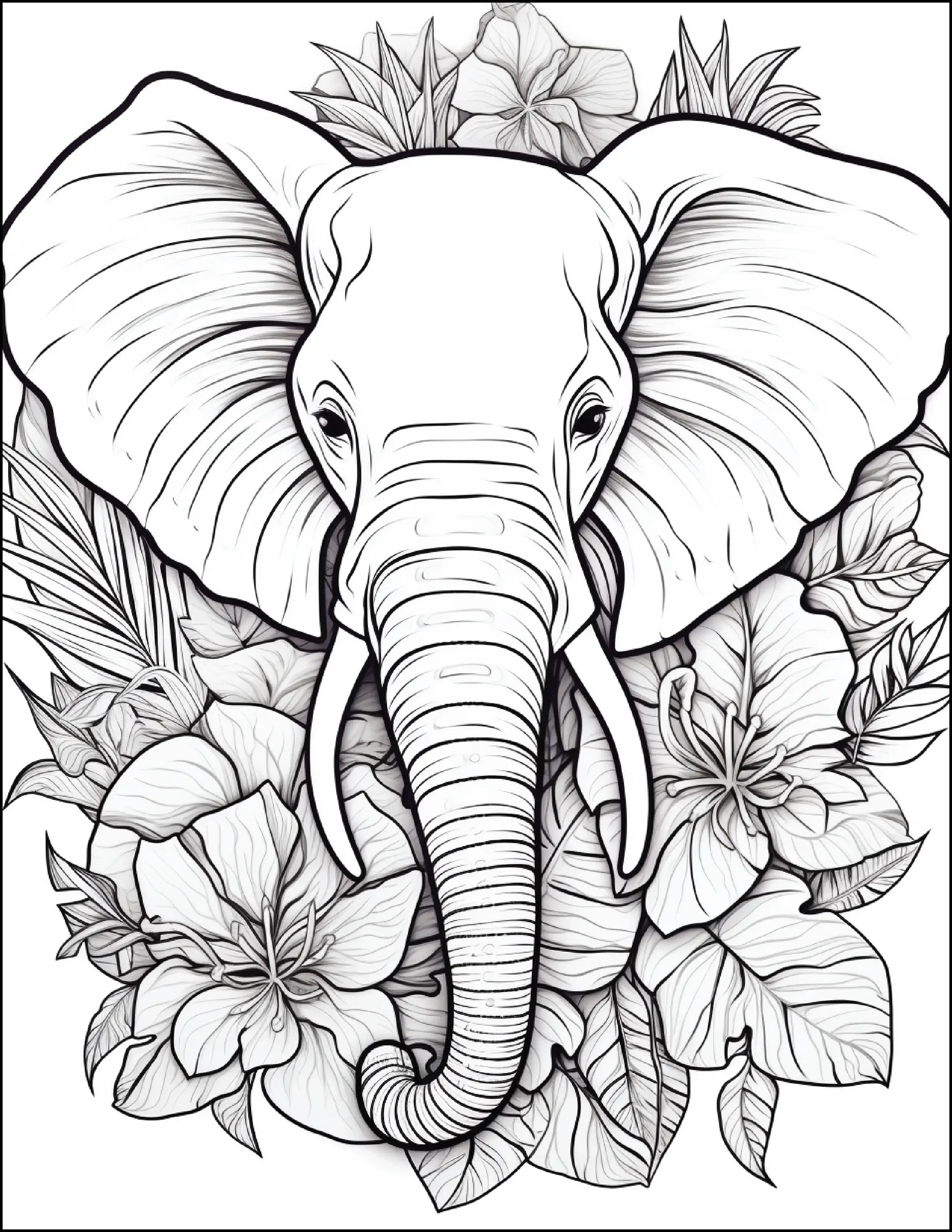 200 Floral Safari Animal Coloring Pages for Adults - Robs Books