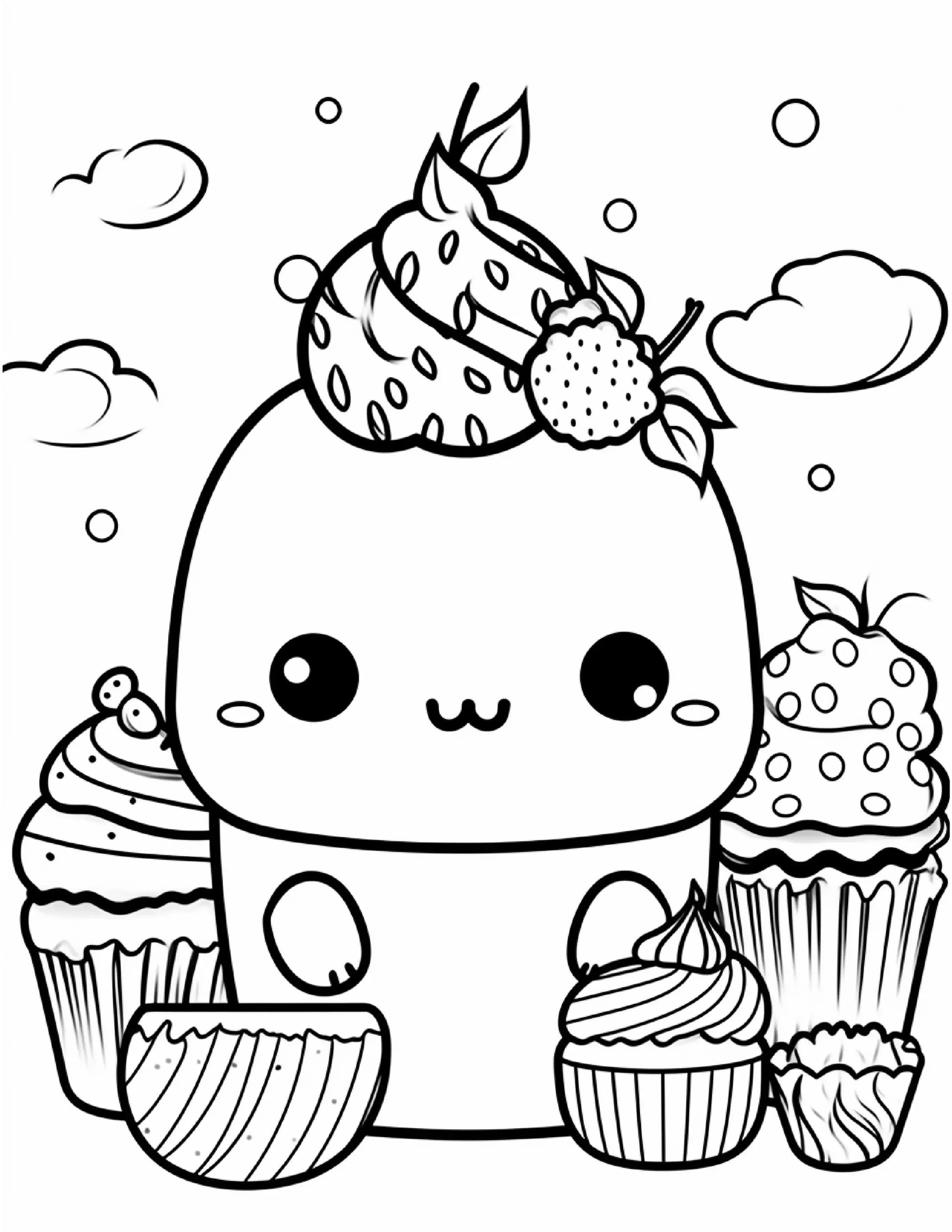200 Cute Kawaii Coloring Pages for Kids 1-Robs Books
