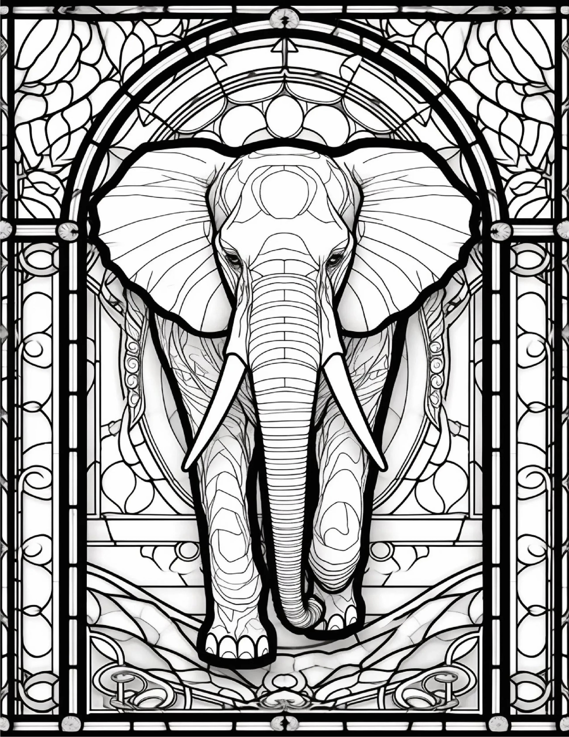 145 Animals Stained Glass Coloring-Robs Books
