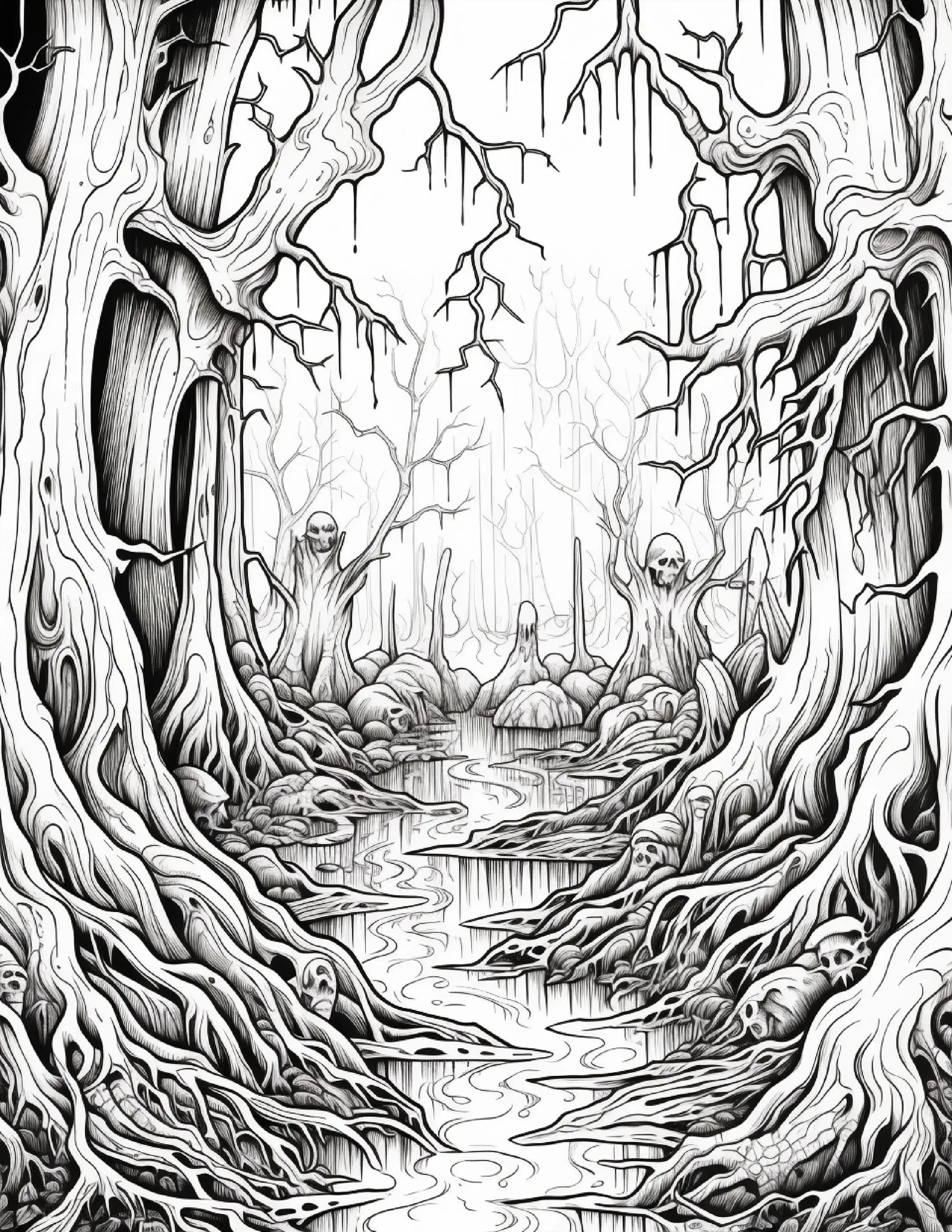 203 Enchanted Gothic Forest Coloring Pages-Robs Books