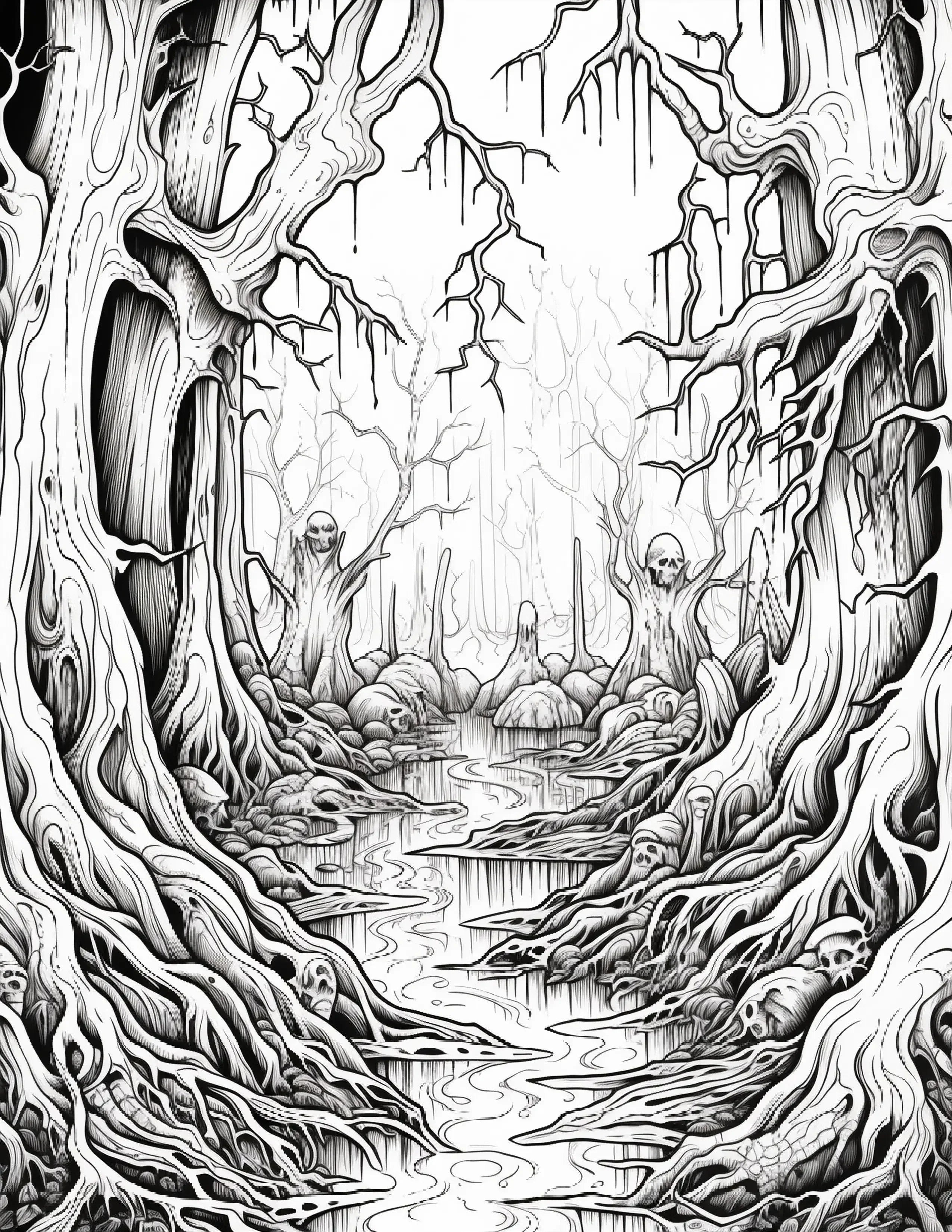 203 Enchanted Gothic Forest Coloring Pages - Robs Books