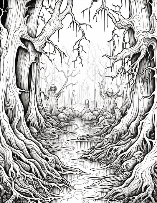 203 Enchanted Gothic Forest Coloring Pages-Robs Books