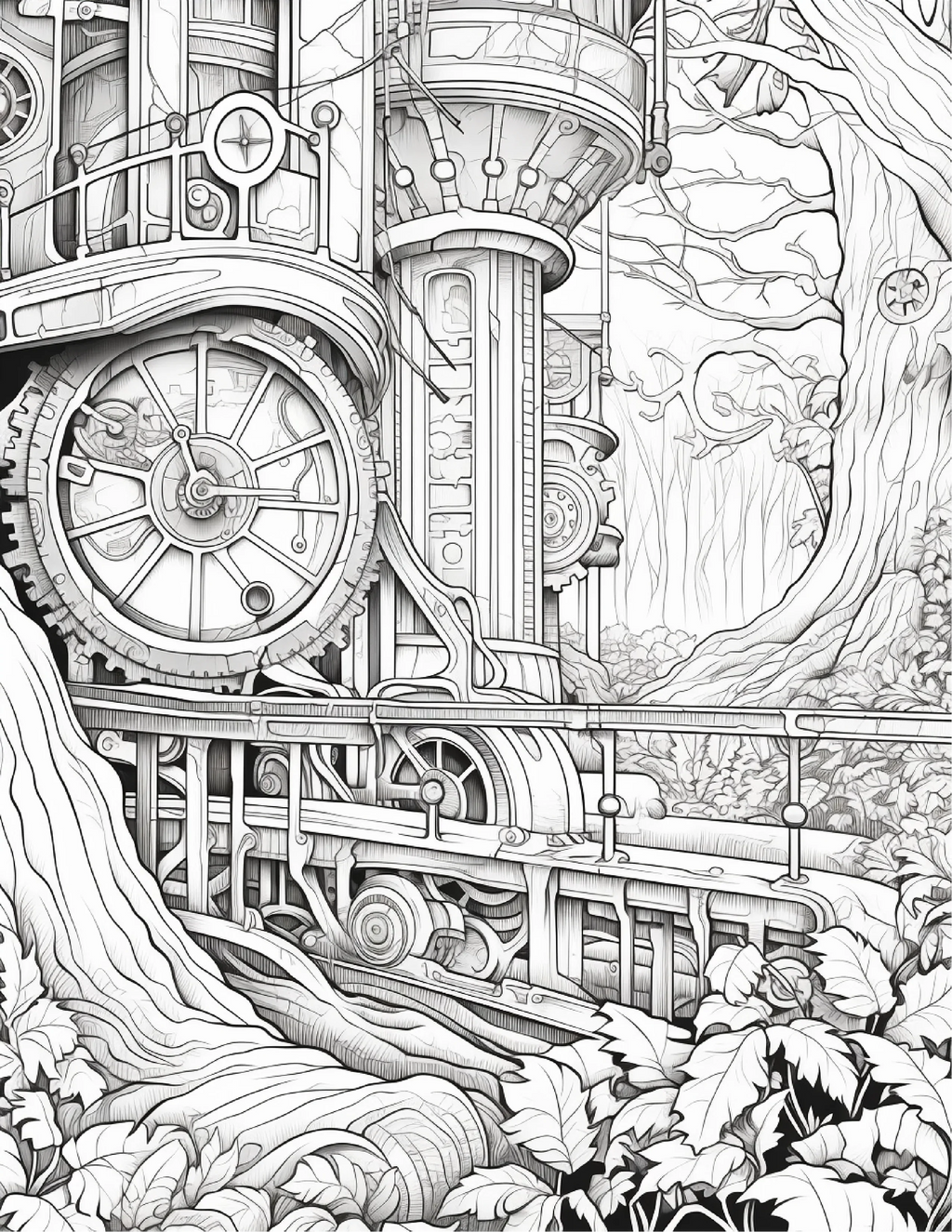220 Steampunk Forest Coloring pages - Robs Books
