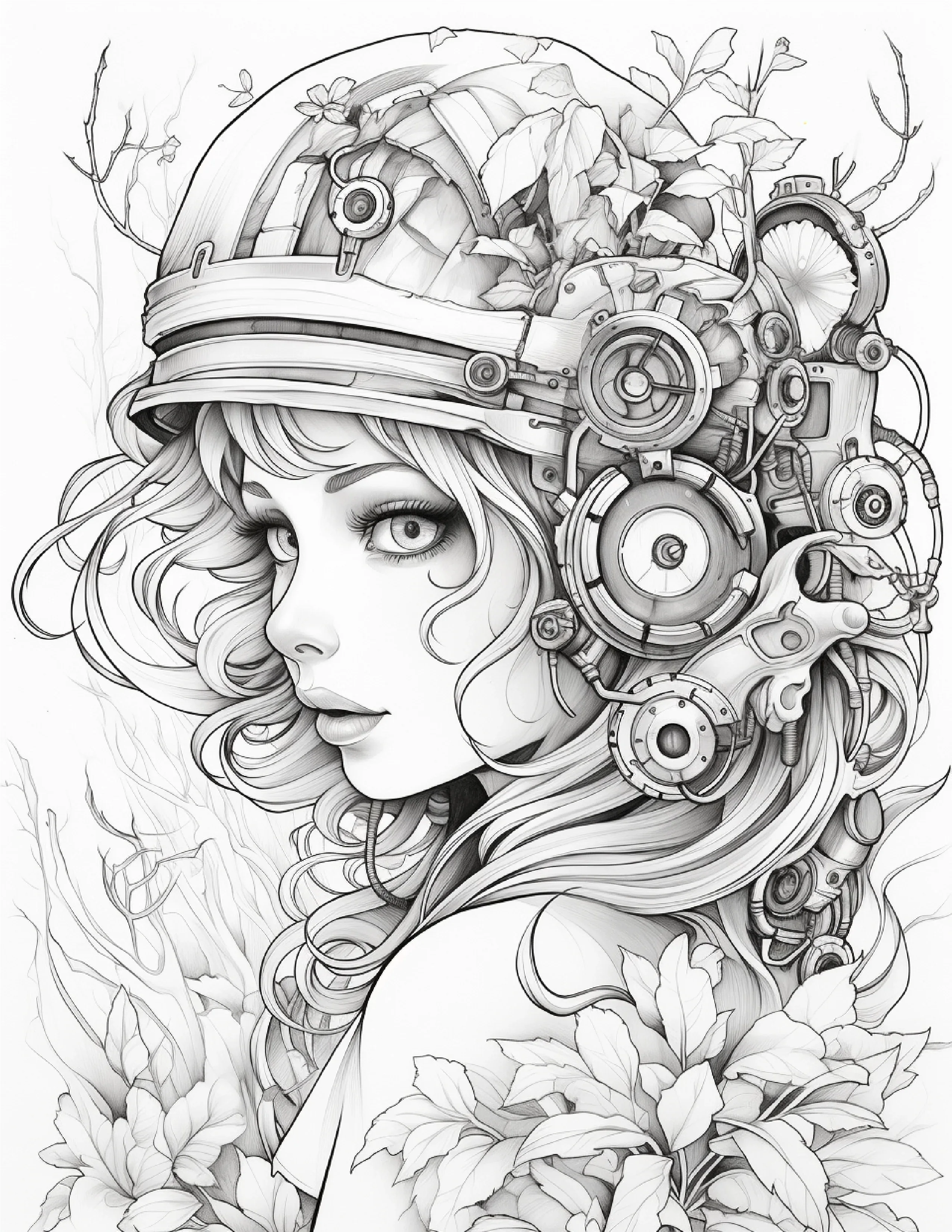 225 Steampunk Forest Coloring pages - Robs Books