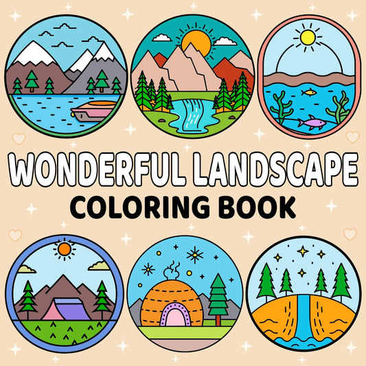 Wonderful landscape coloring book-Robs Books
