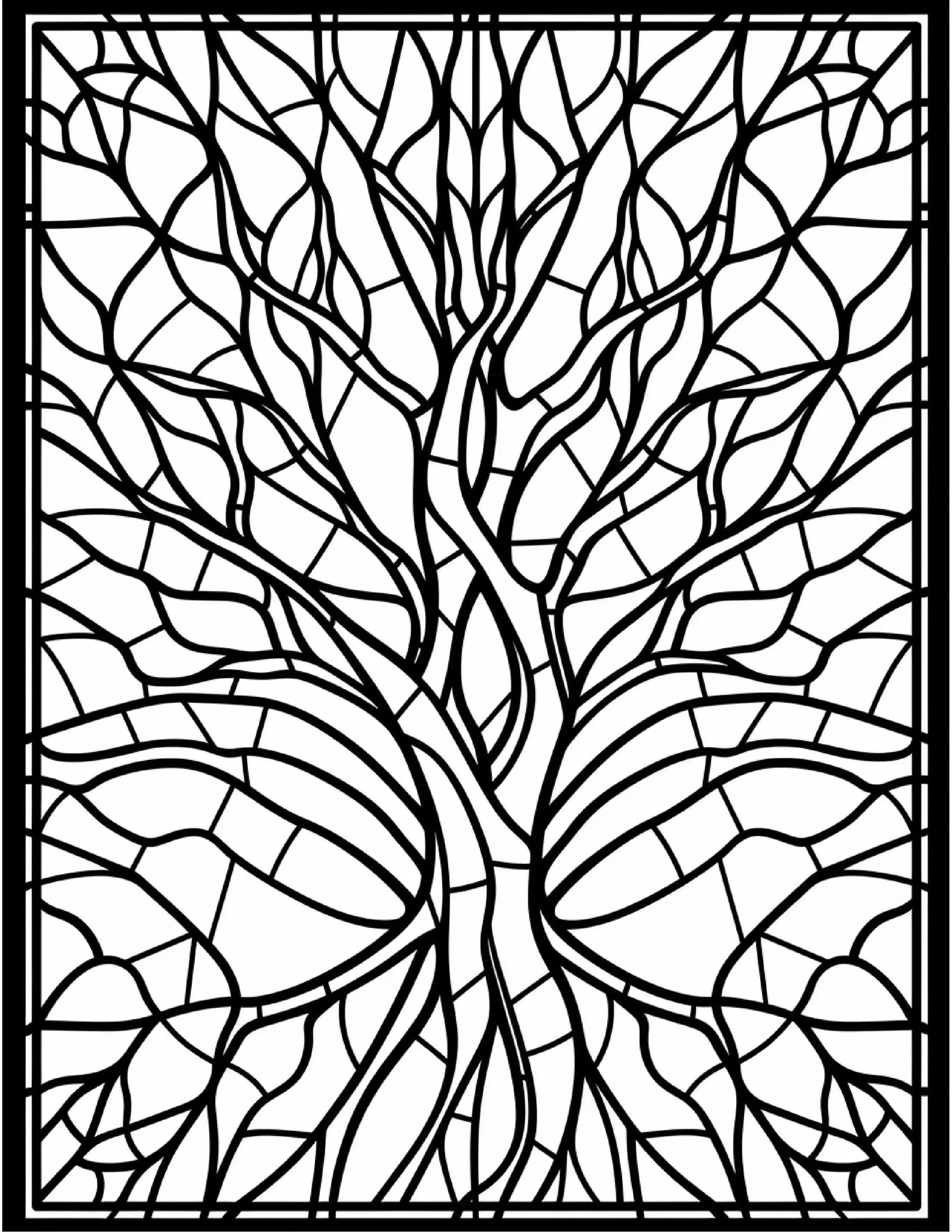 100 Stained Glass Autumn Coloring for Adults-Robs Books