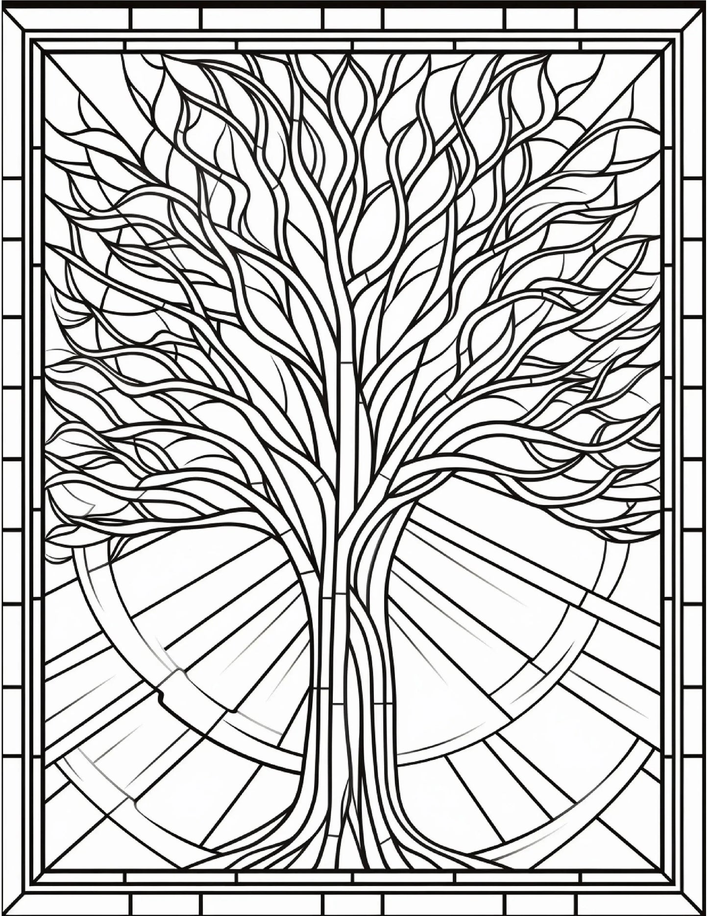 100 Stained Glass Autumn Coloring for Adults-Robs Books