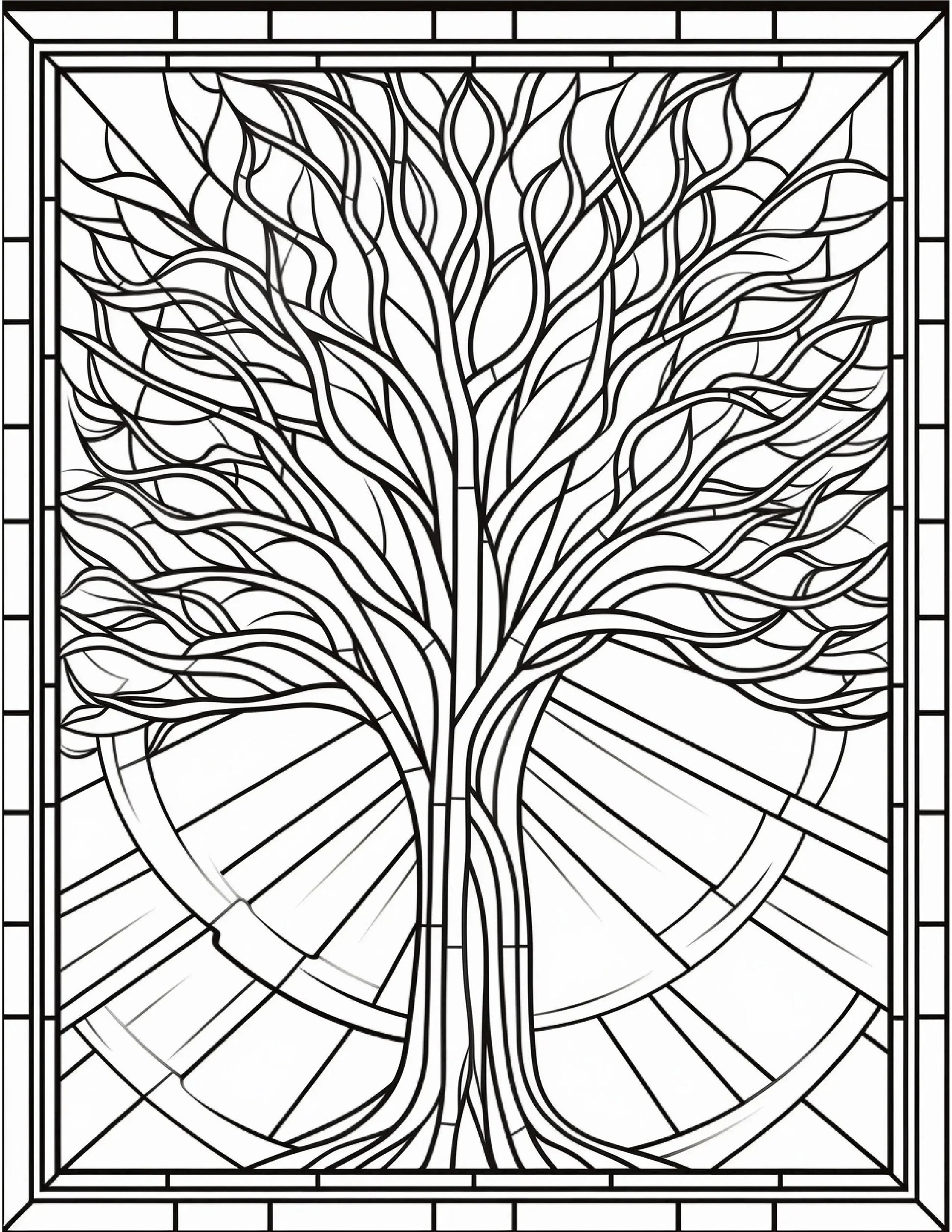100 Stained Glass Autumn Coloring for Adults-Robs Books