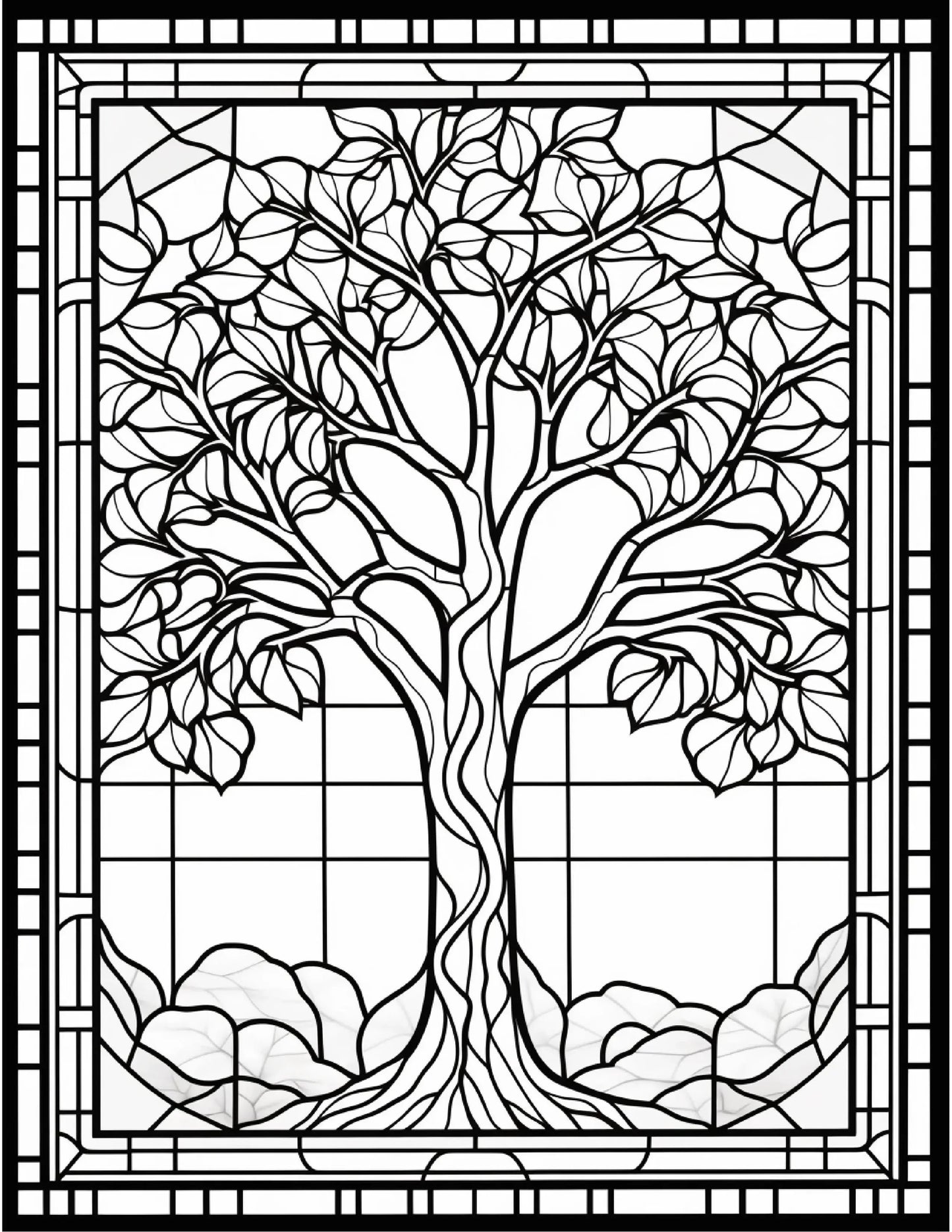 100 Stained Glass Autumn Coloring for Adults-Robs Books