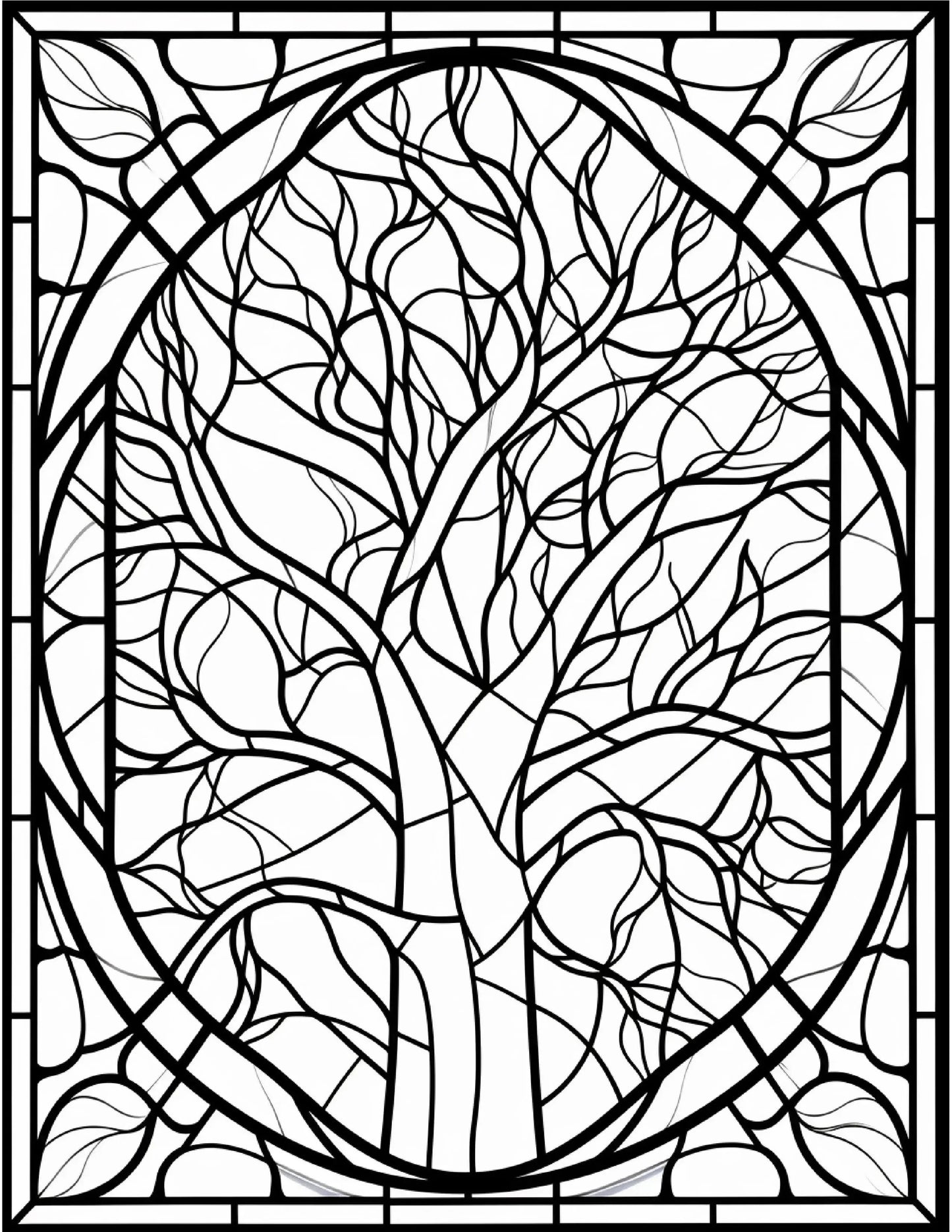 100 Stained Glass Autumn Coloring for Adults-Robs Books