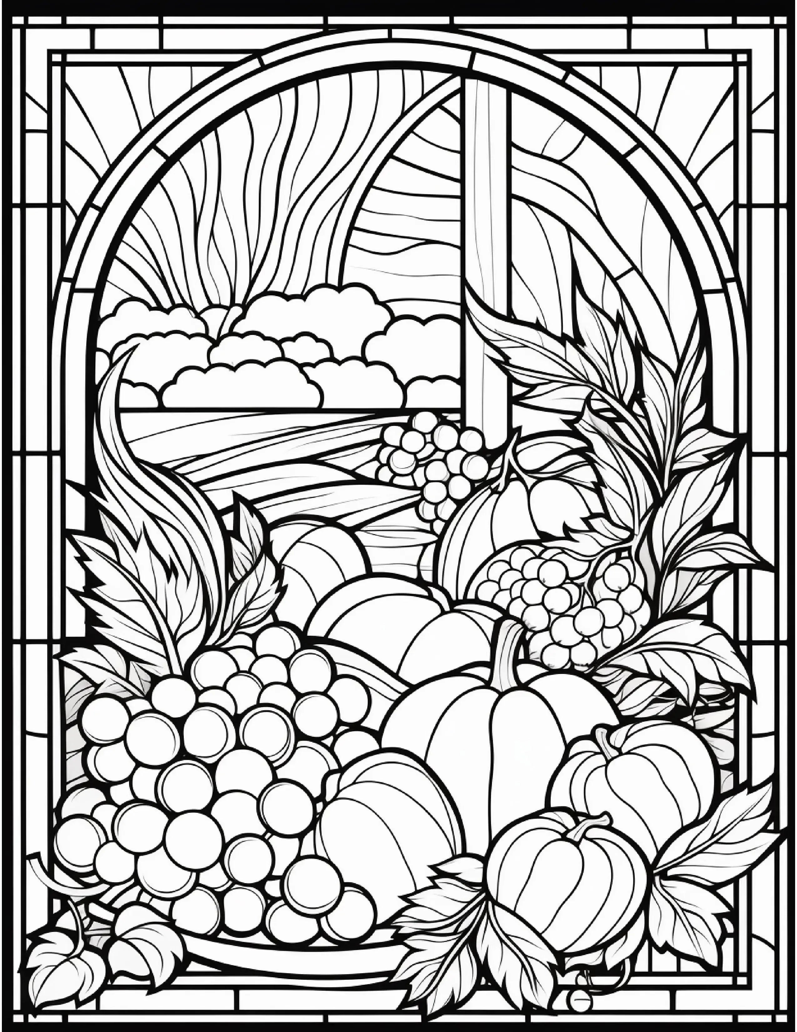 100 Stained-Glass Autumn Coloring - Robs Books