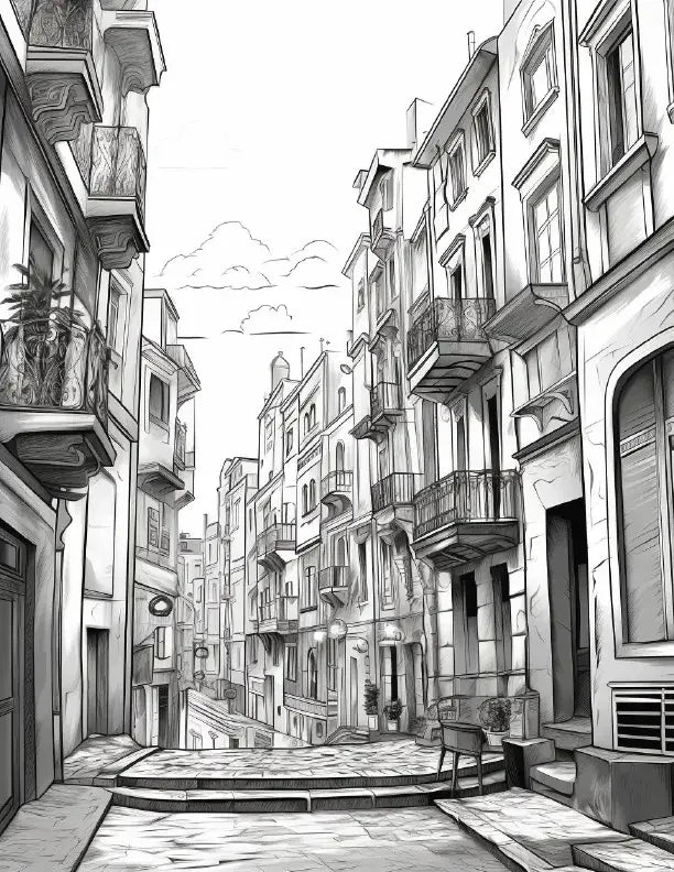290 European City Coloring pages-Robs Books
