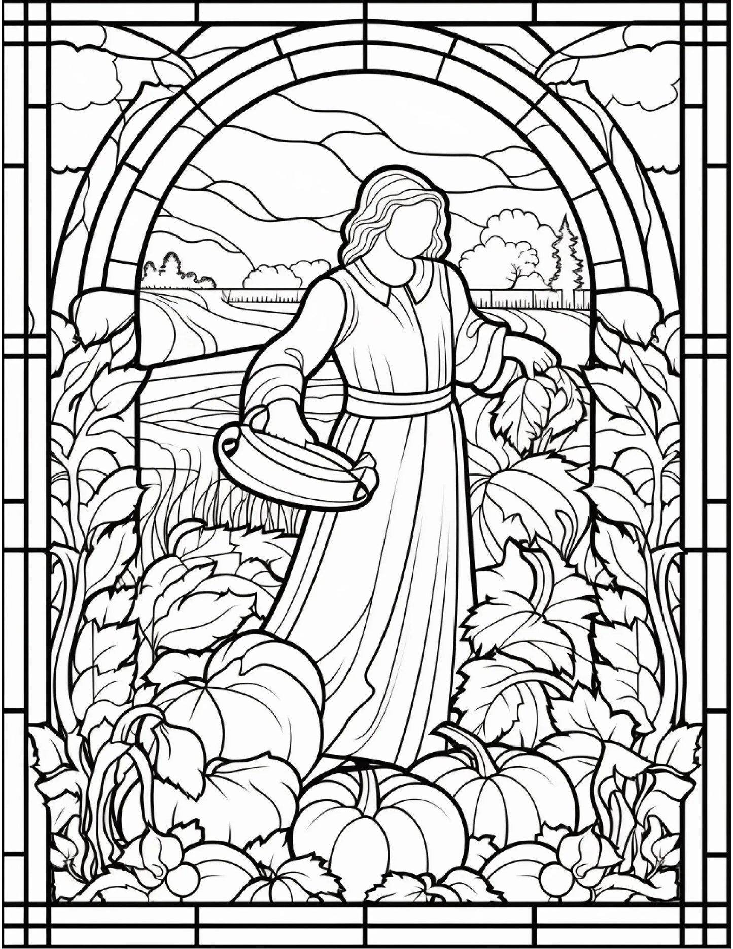 100 Stained-Glass Autumn Coloring-Robs Books