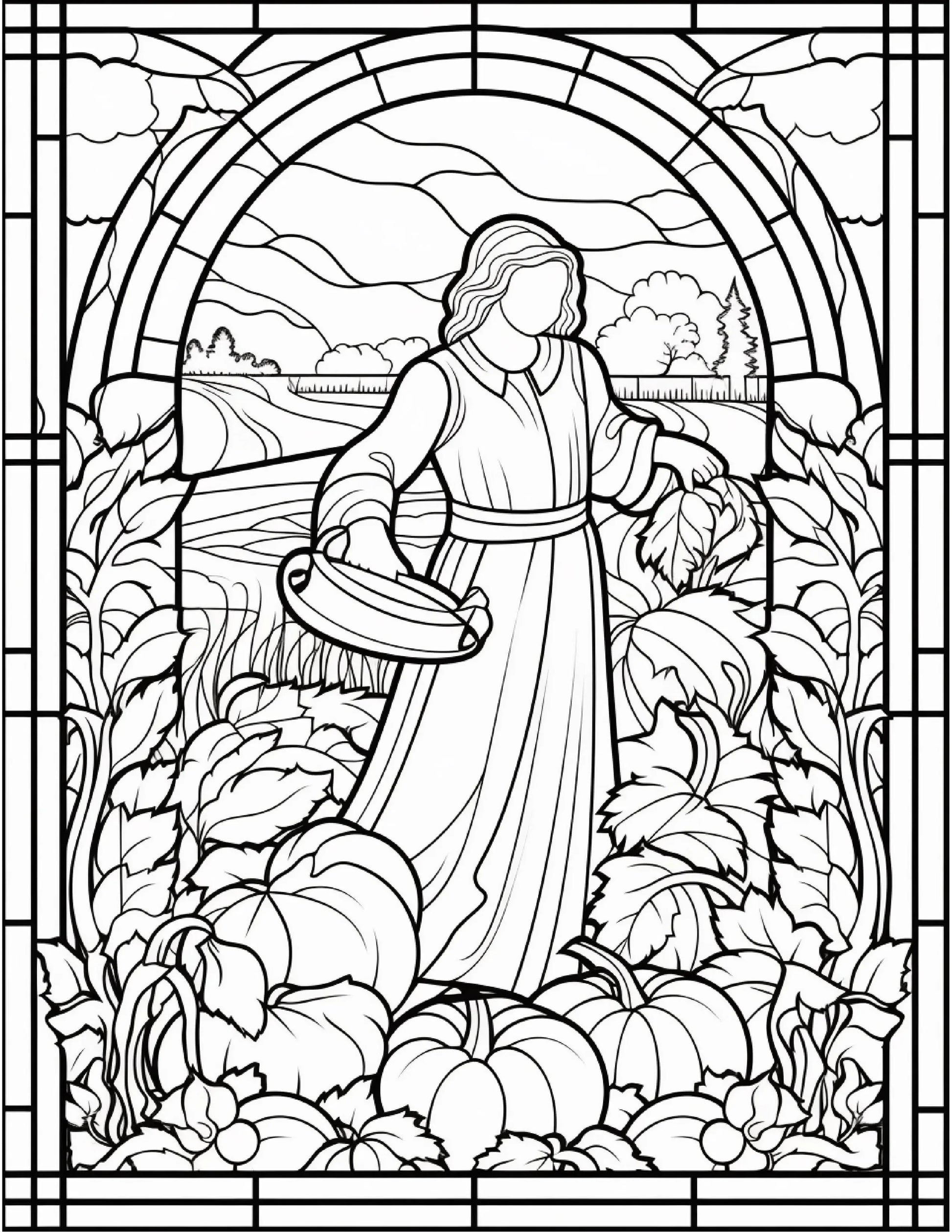 100 Stained-Glass Autumn Coloring-Robs Books