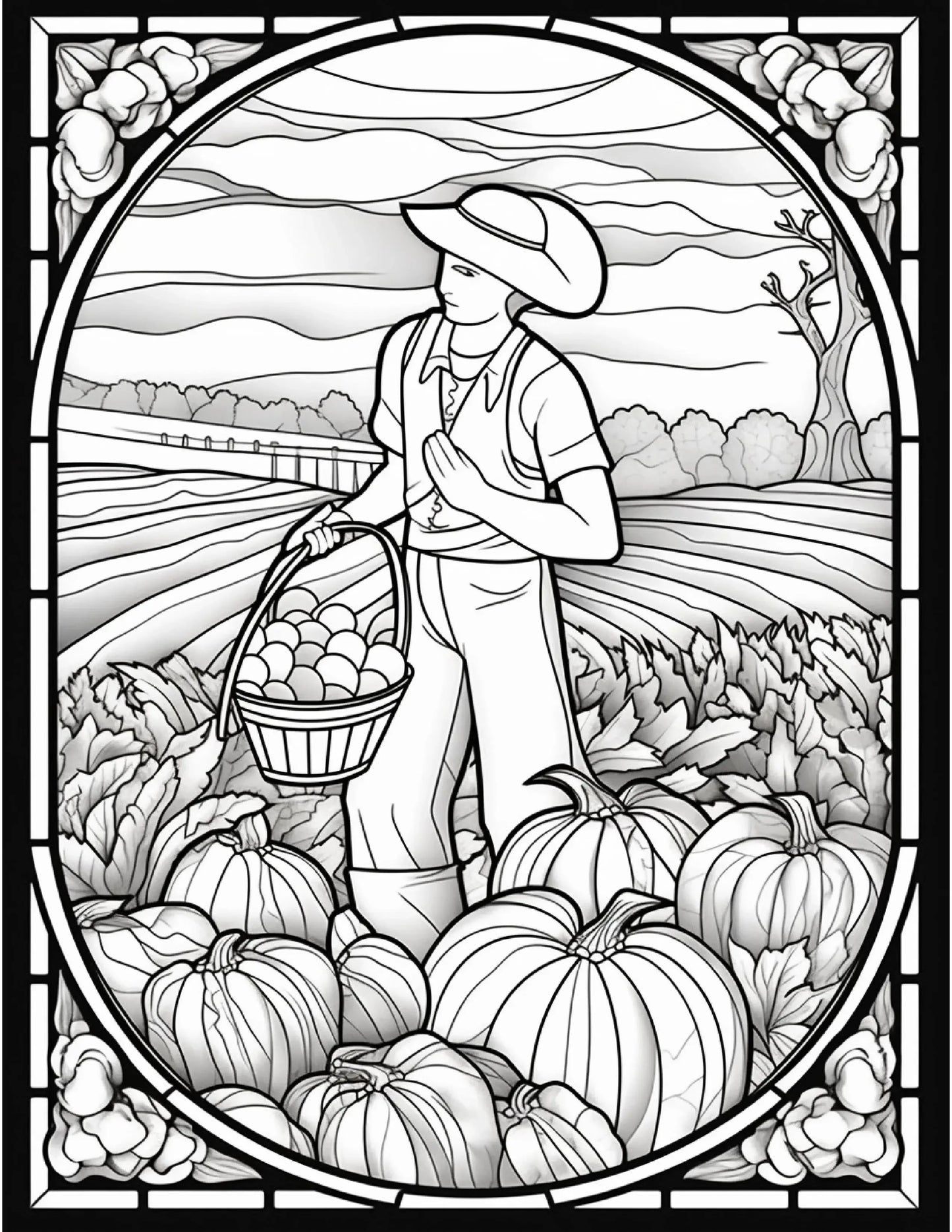 100 Stained-Glass Autumn Coloring-Robs Books