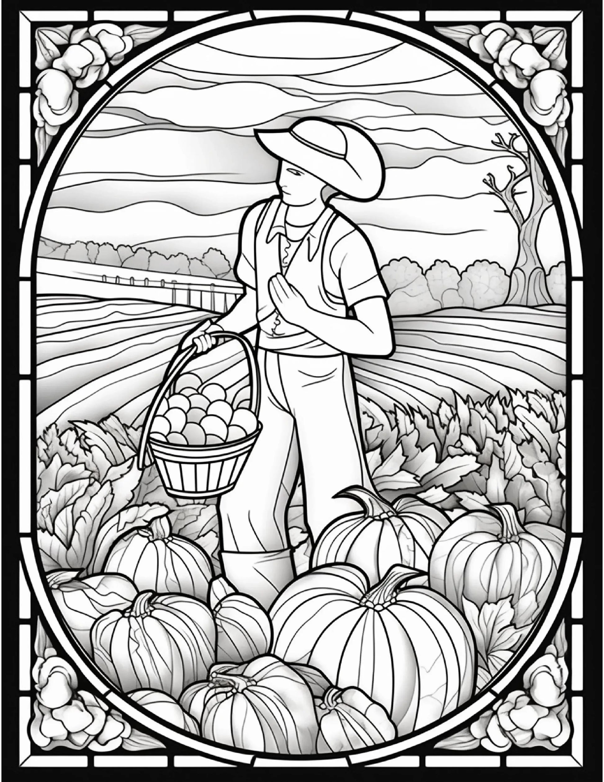 100 Stained-Glass Autumn Coloring-Robs Books