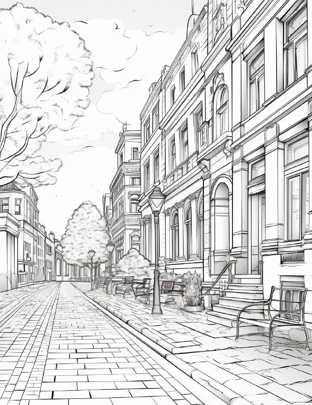 290 European City Coloring pages-Robs Books