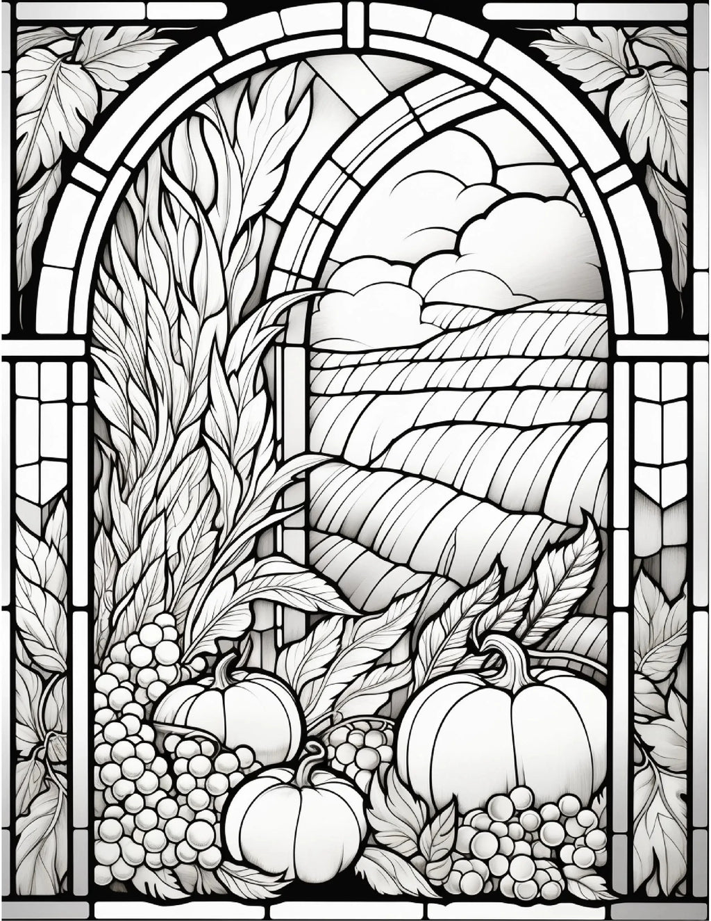 100 Stained-Glass Autumn Coloring - Robs Books