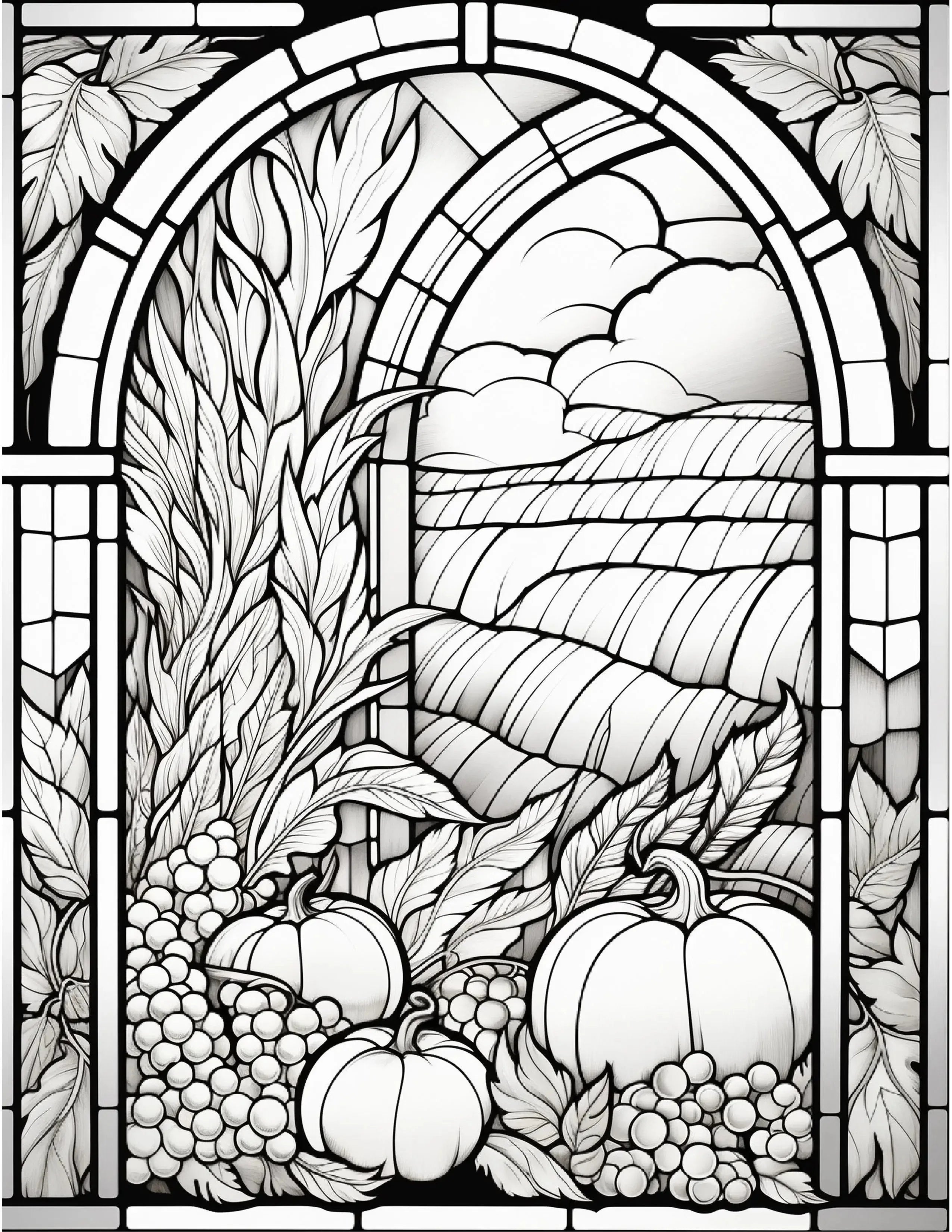 100 Stained-Glass Autumn Coloring - Robs Books
