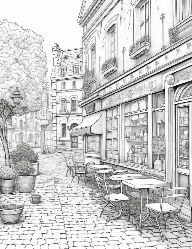 290 European City Coloring pages-Robs Books