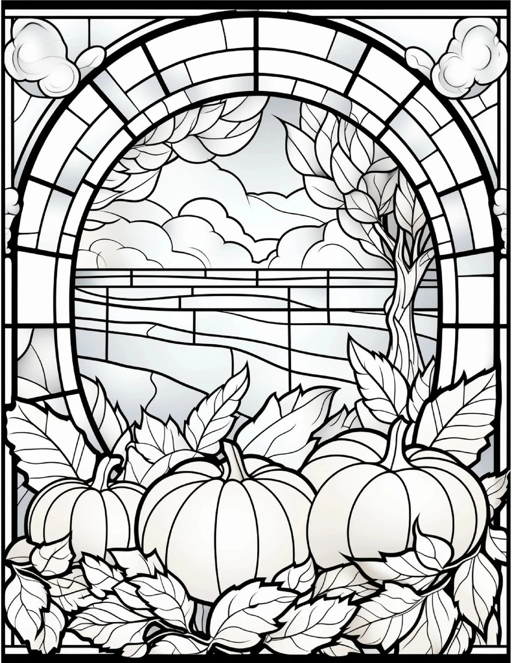 100 Stained-Glass Autumn Coloring - Robs Books
