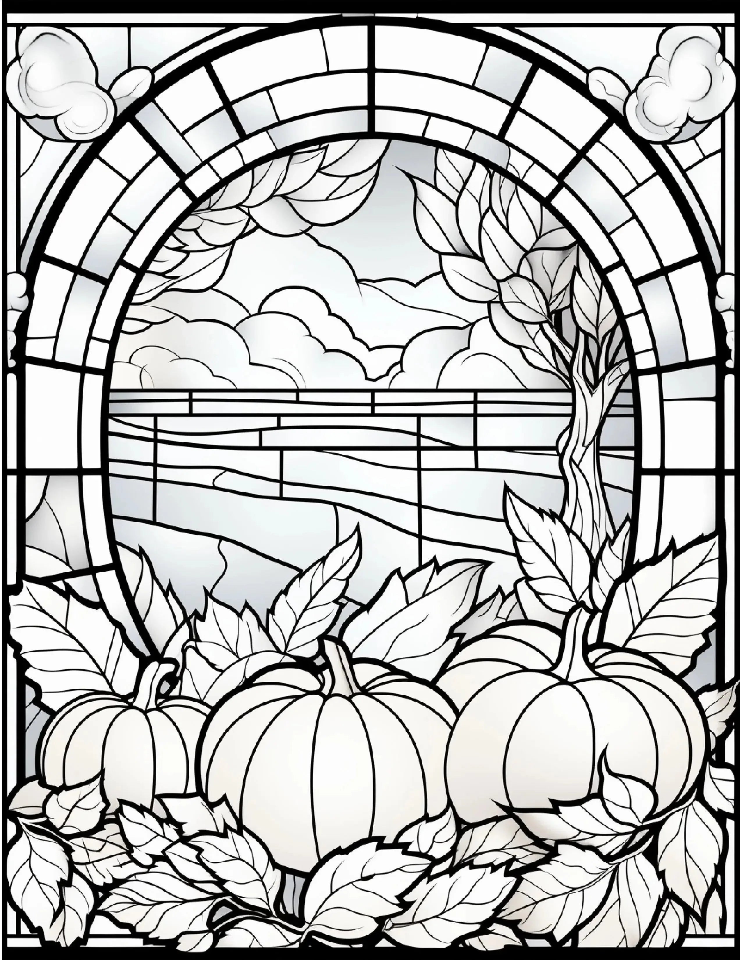 100 Stained-Glass Autumn Coloring - Robs Books