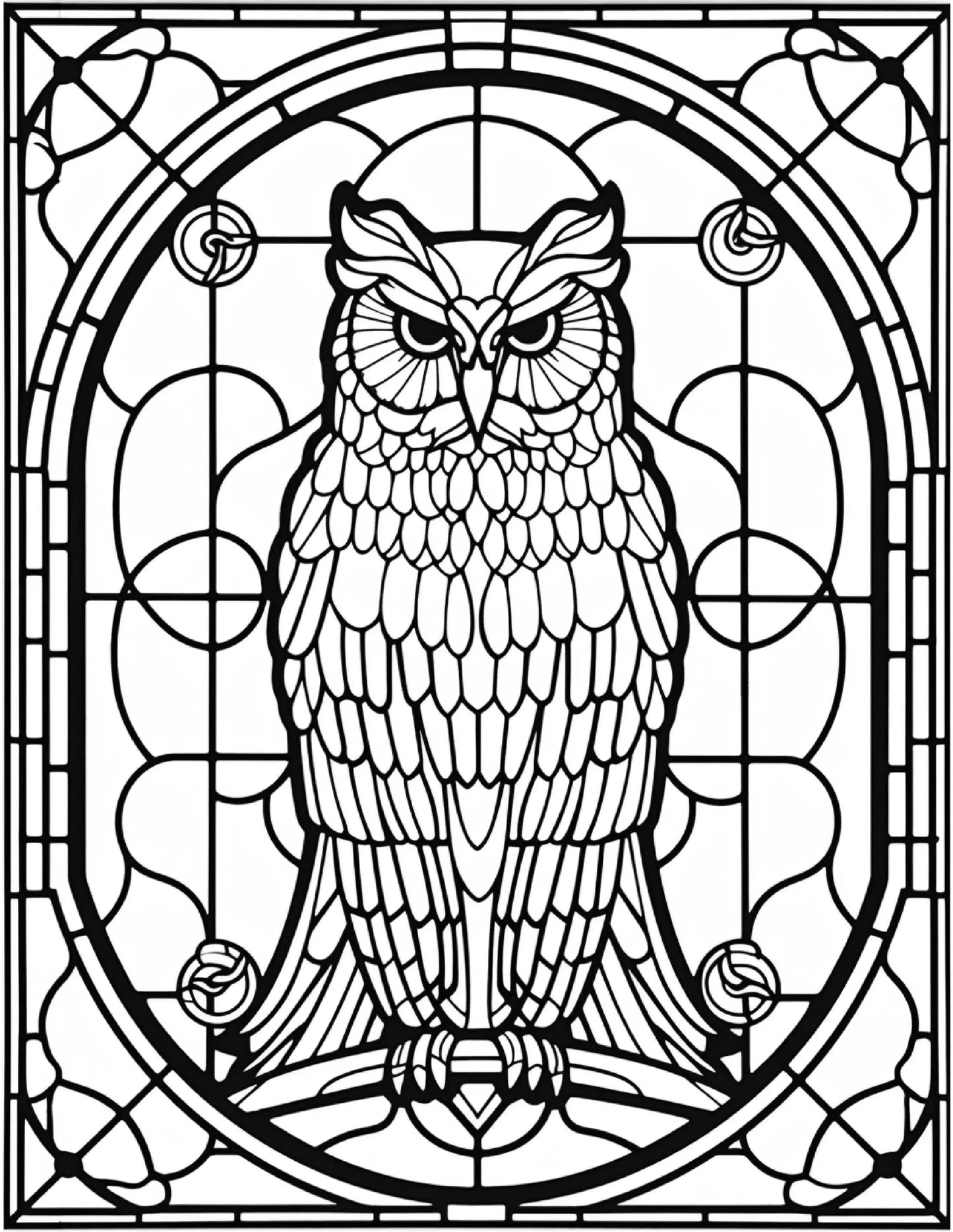 150 Stained-Glass Owl Coloring Pages-Robs Books