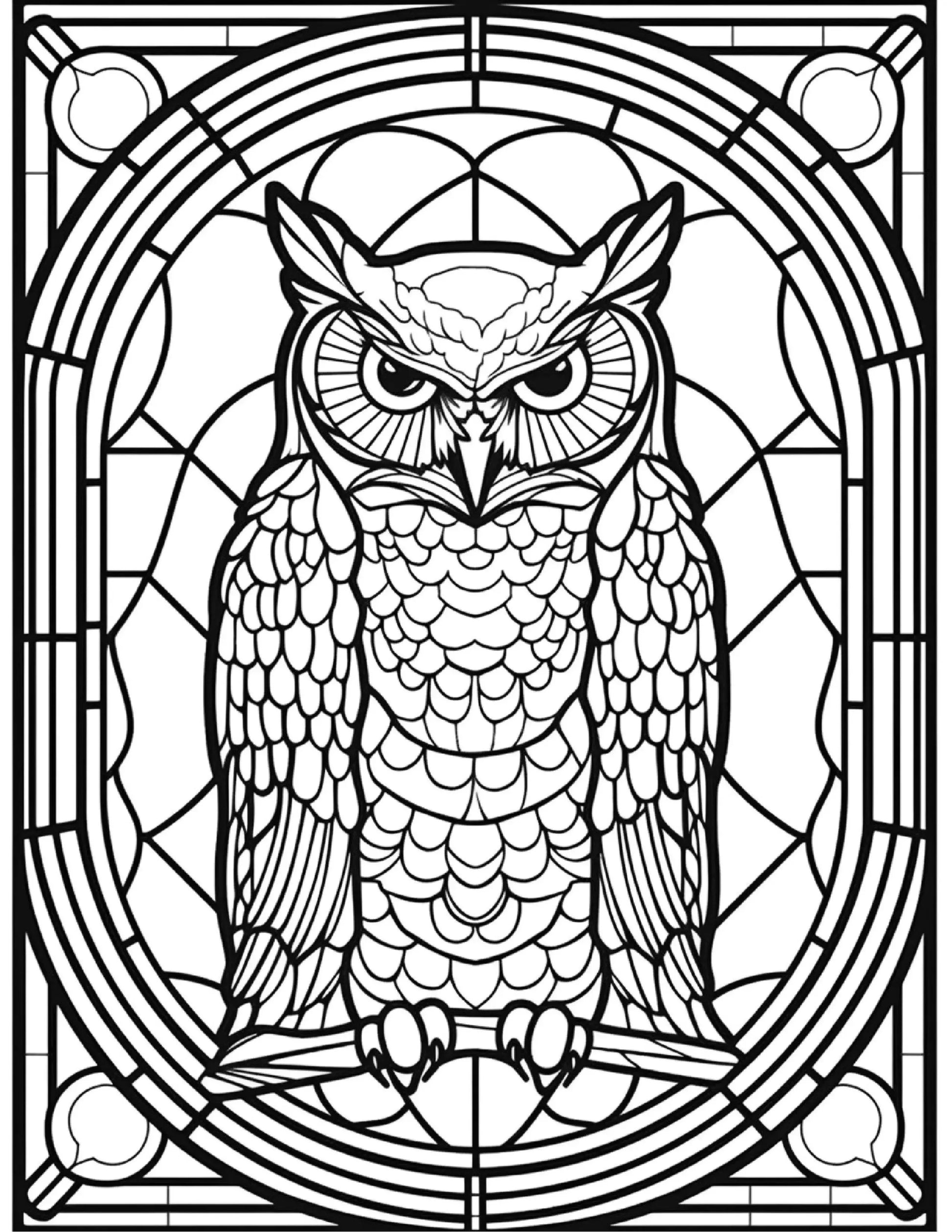 150 Stained-Glass Owl Coloring Pages-Robs Books