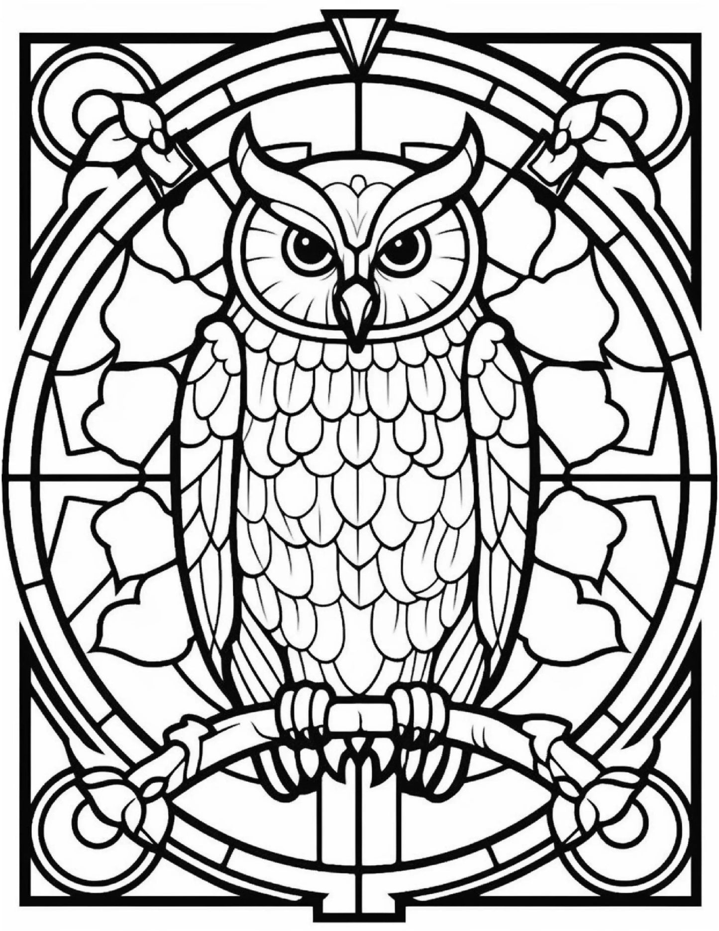 150 Stained-Glass Owl Coloring Pages-Robs Books