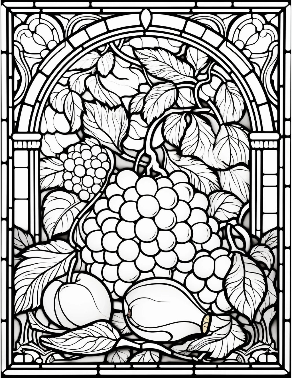 100 Stained-Glass Autumn Coloring 6 - Robs Books