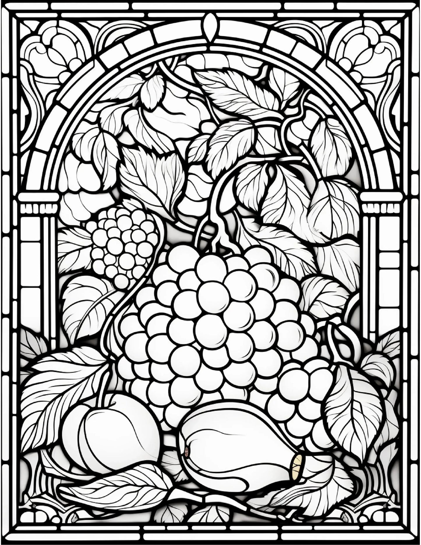 100 Stained-Glass Autumn Coloring 6-Robs Books