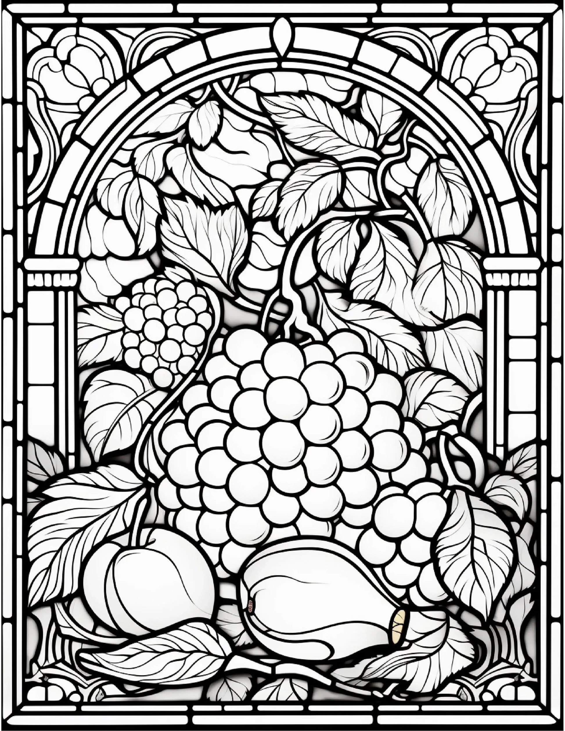 100 Stained-Glass Autumn Coloring 6-Robs Books